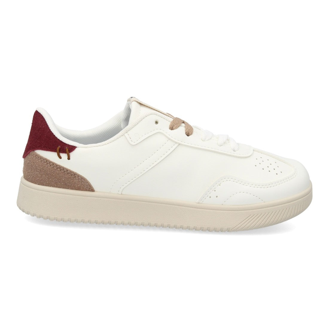 Zapatillas blancas barefoot de estilo casual con paneles multitextura y cordones