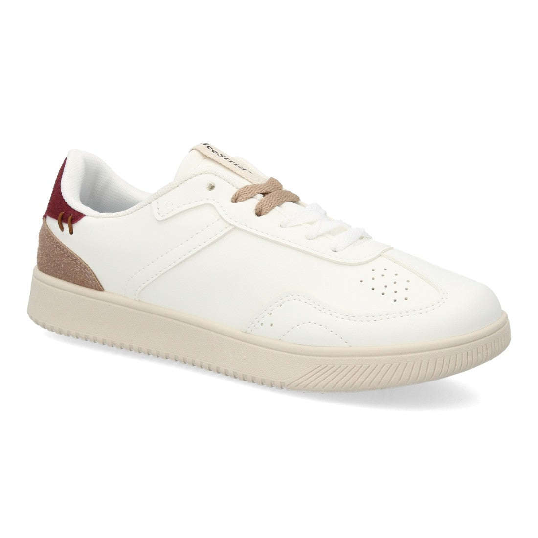Zapatillas blancas barefoot de estilo casual con paneles multitextura y cordones