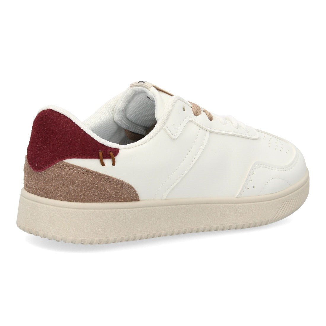 Zapatillas blancas barefoot de estilo casual con paneles multitextura y cordones
