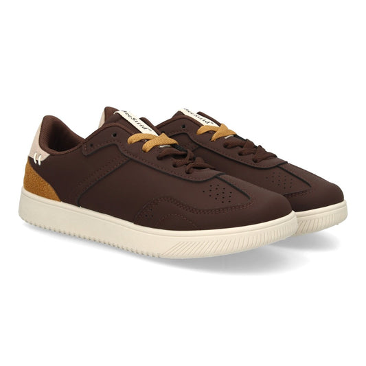 Zapatillas barefoot casuales en color marrón con suela plana respetuosa zero drop