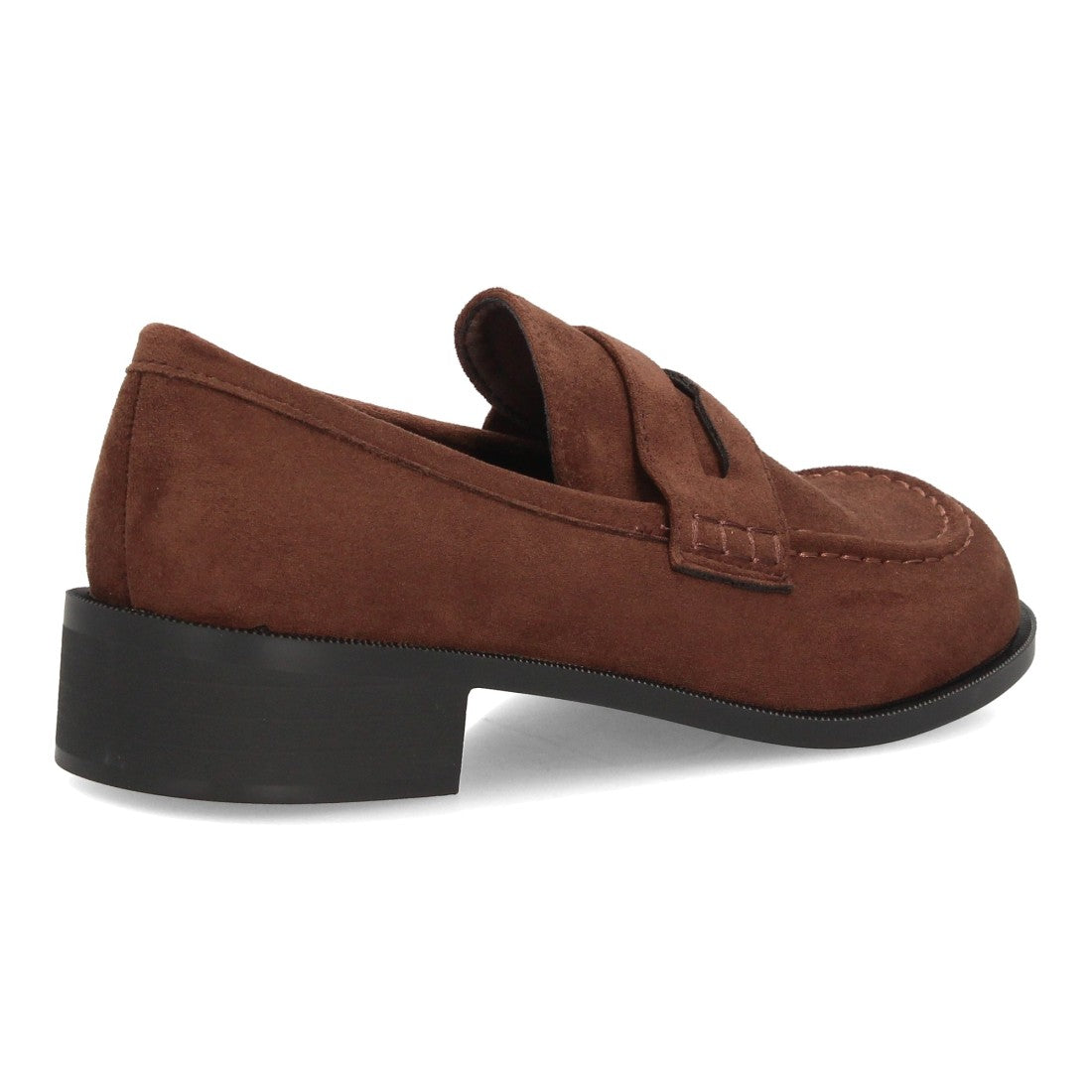 Mocasines barefoot marrón de mujer con acabado efecto ante y diseño con antifaz