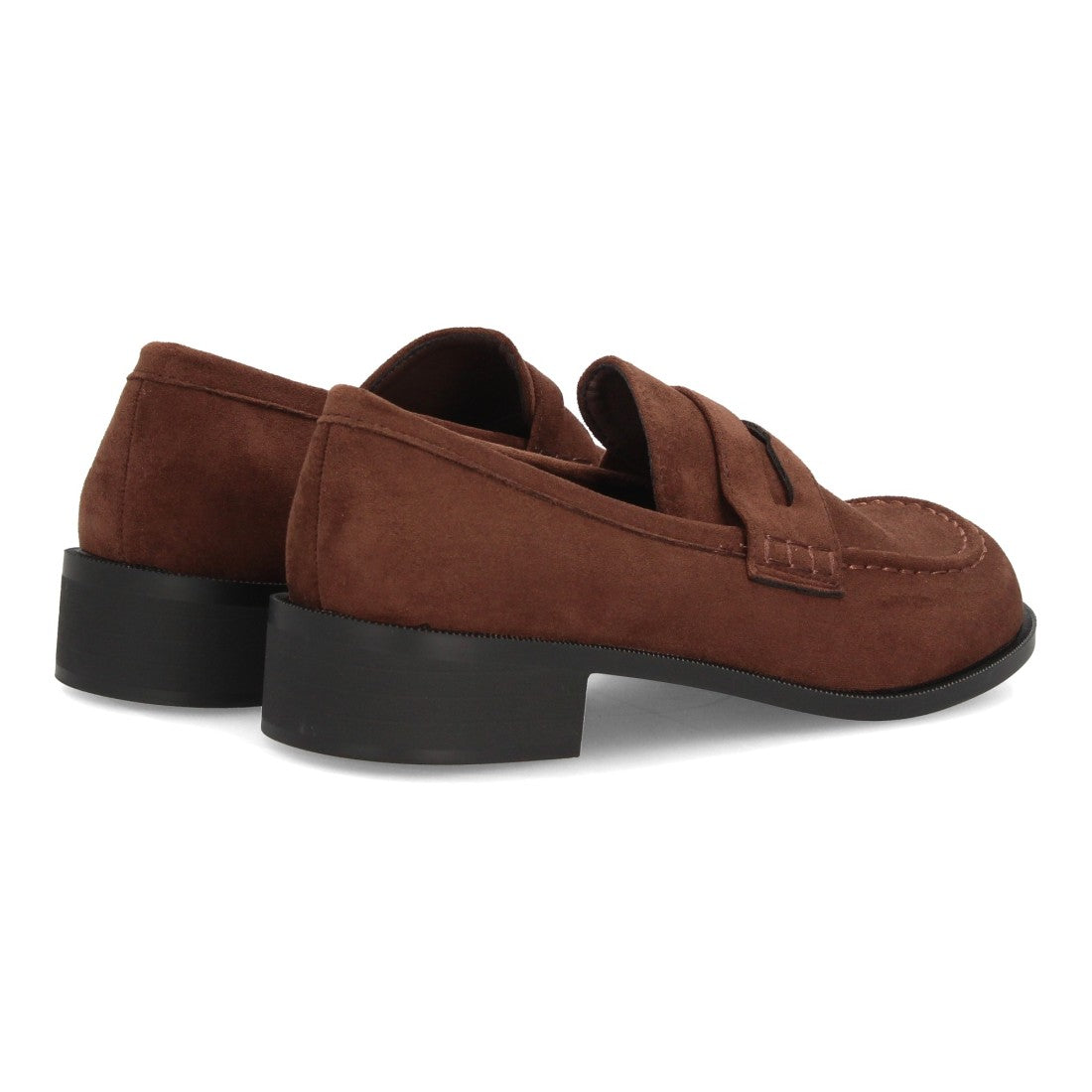 Mocasines barefoot marrón de mujer con acabado efecto ante y diseño con antifaz