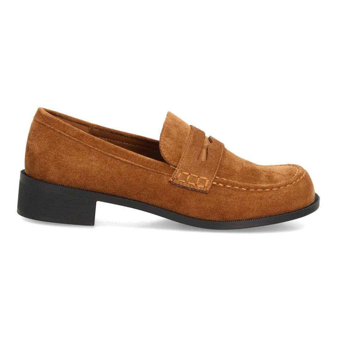 Mocasines barefoot en color camel con acabado efecto ante, antifaz y horma ancha