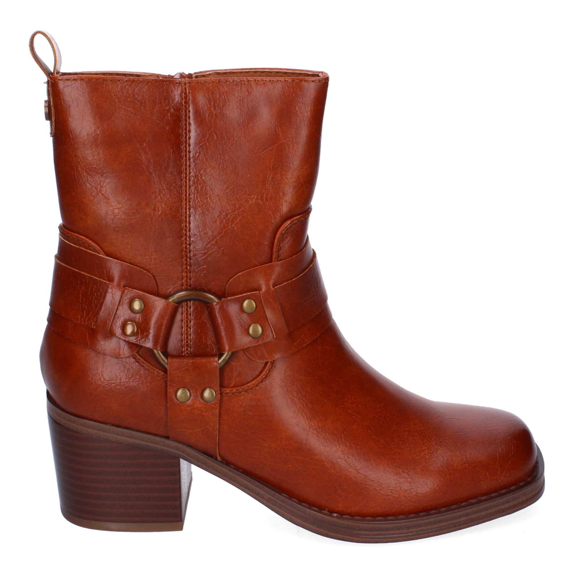 Botines de tacón camel con hebilla