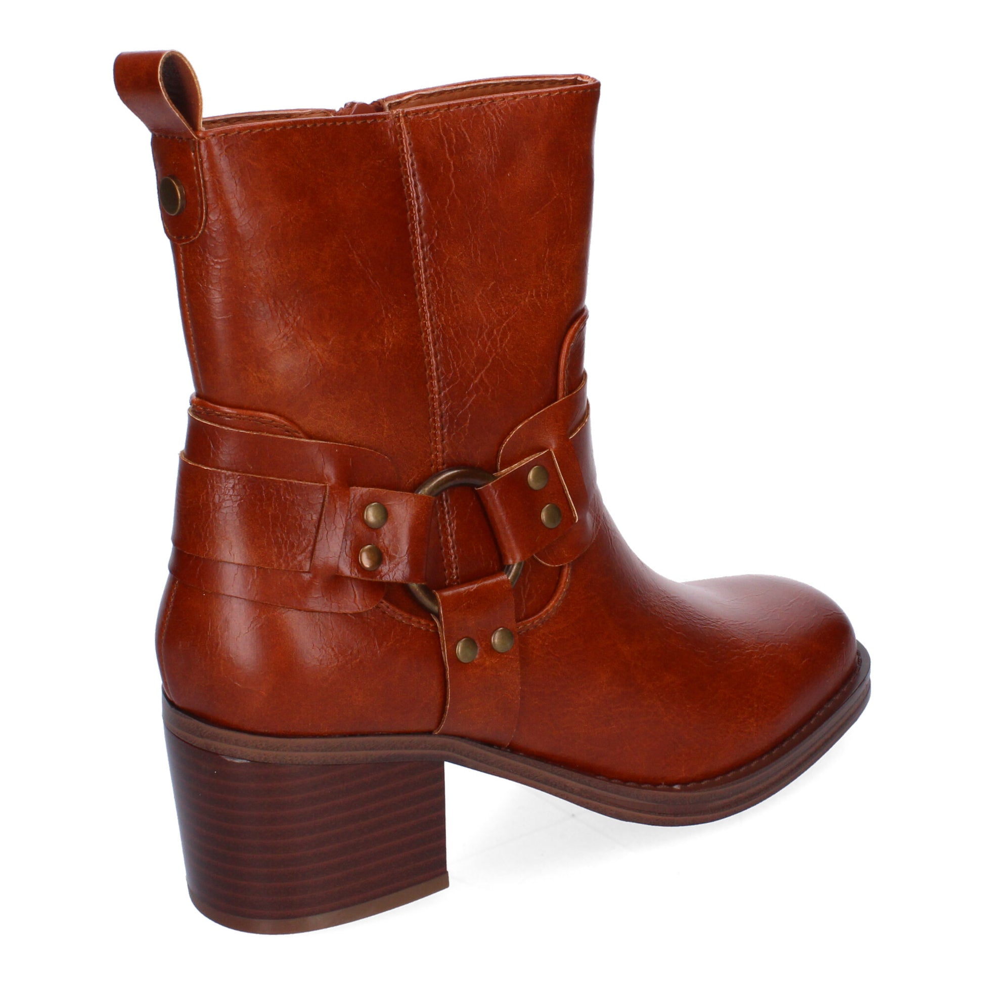 Botines de tacón camel con hebilla