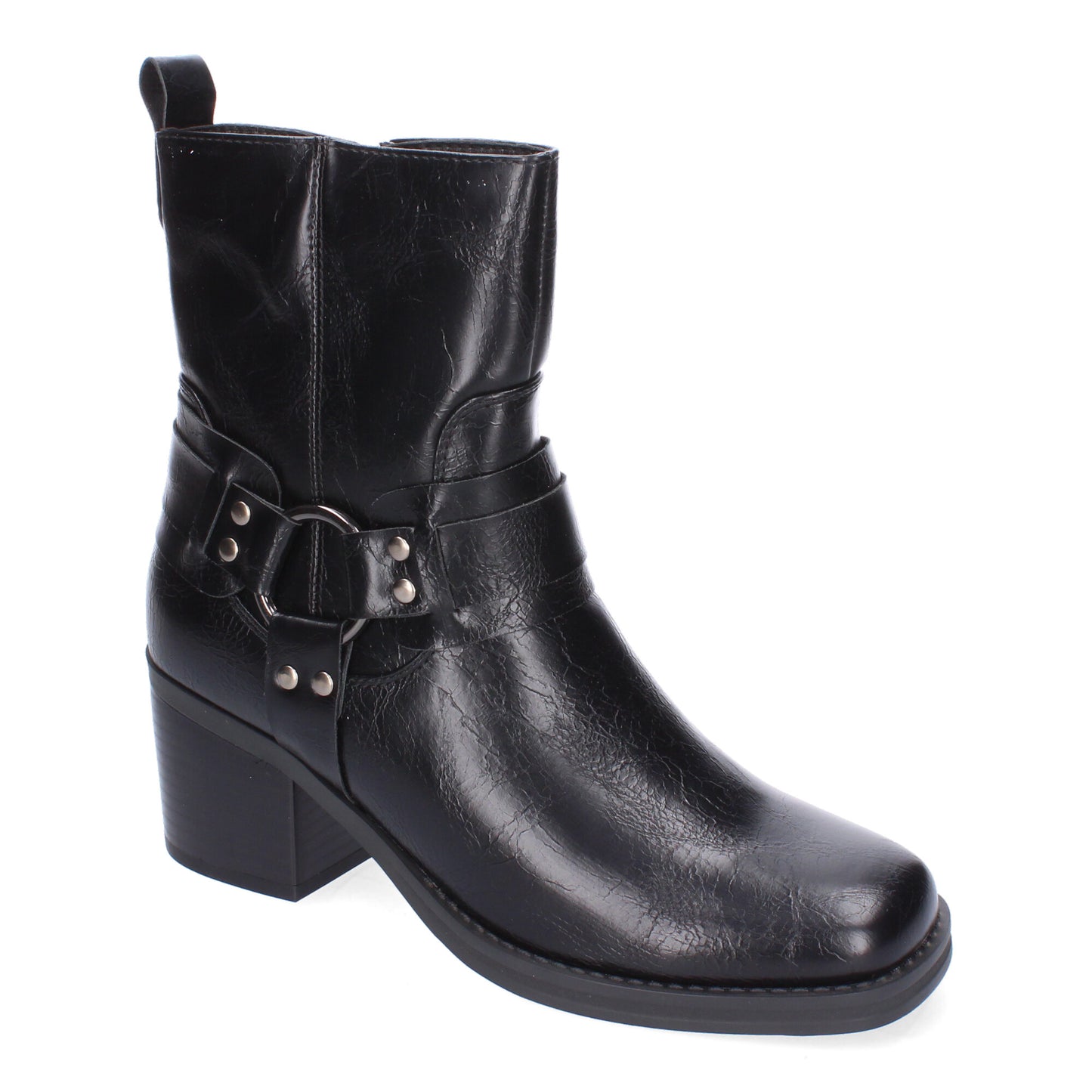 Botines de tacón negros con hebilla