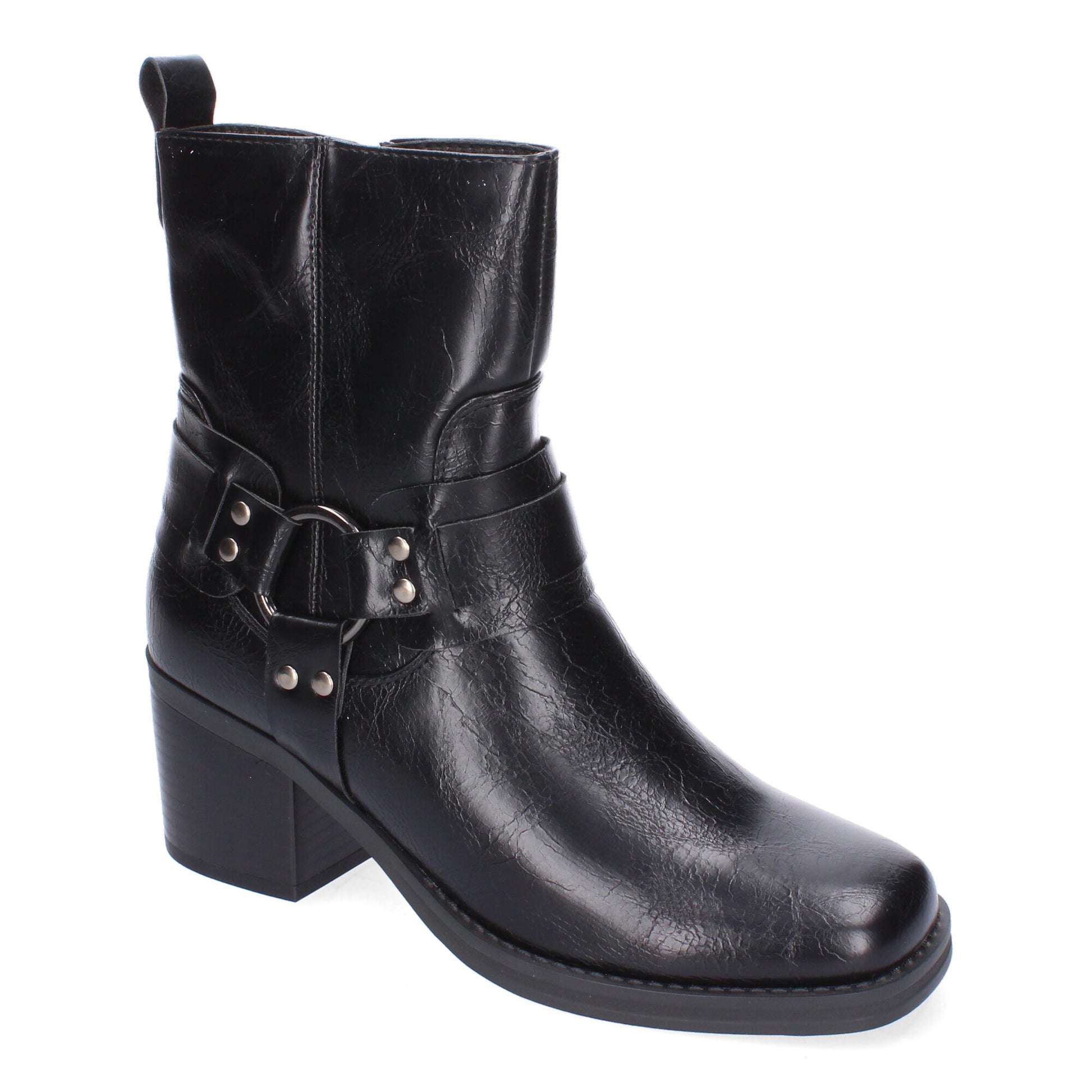 Botines de tacón negros con hebilla