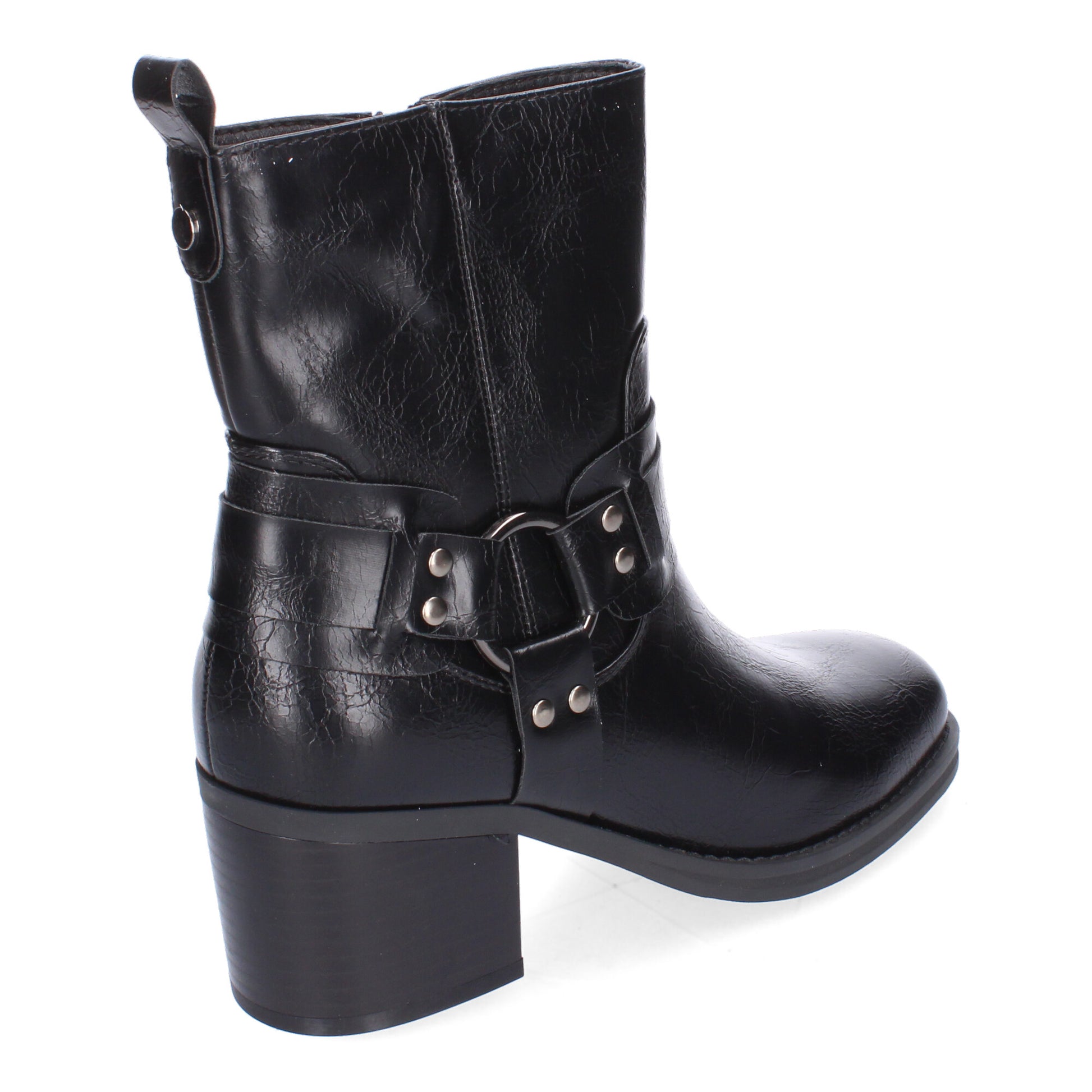 Botines de tacón negros con hebilla