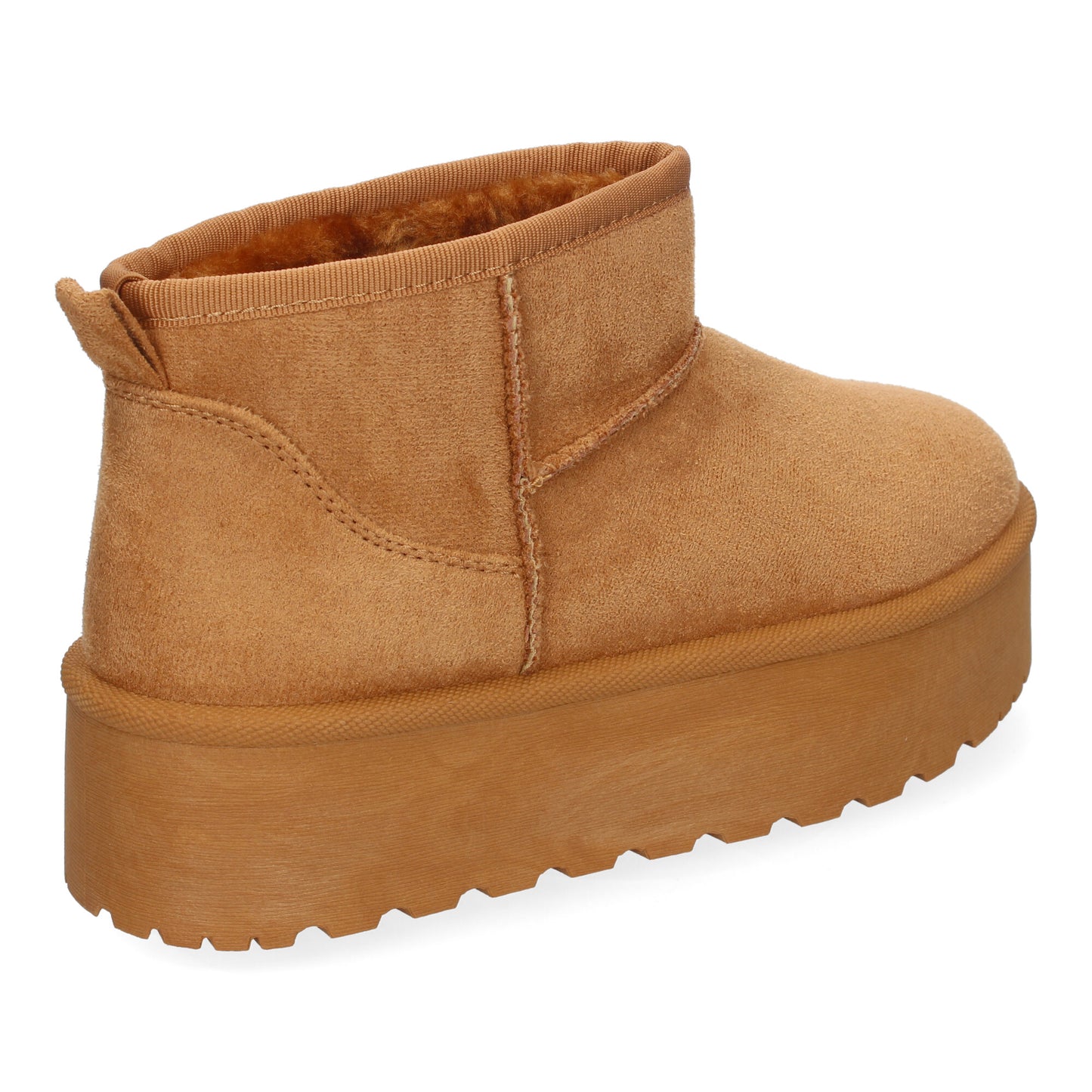 Botín Plano Australiano Camel con Plataforma y Forro de Pelo