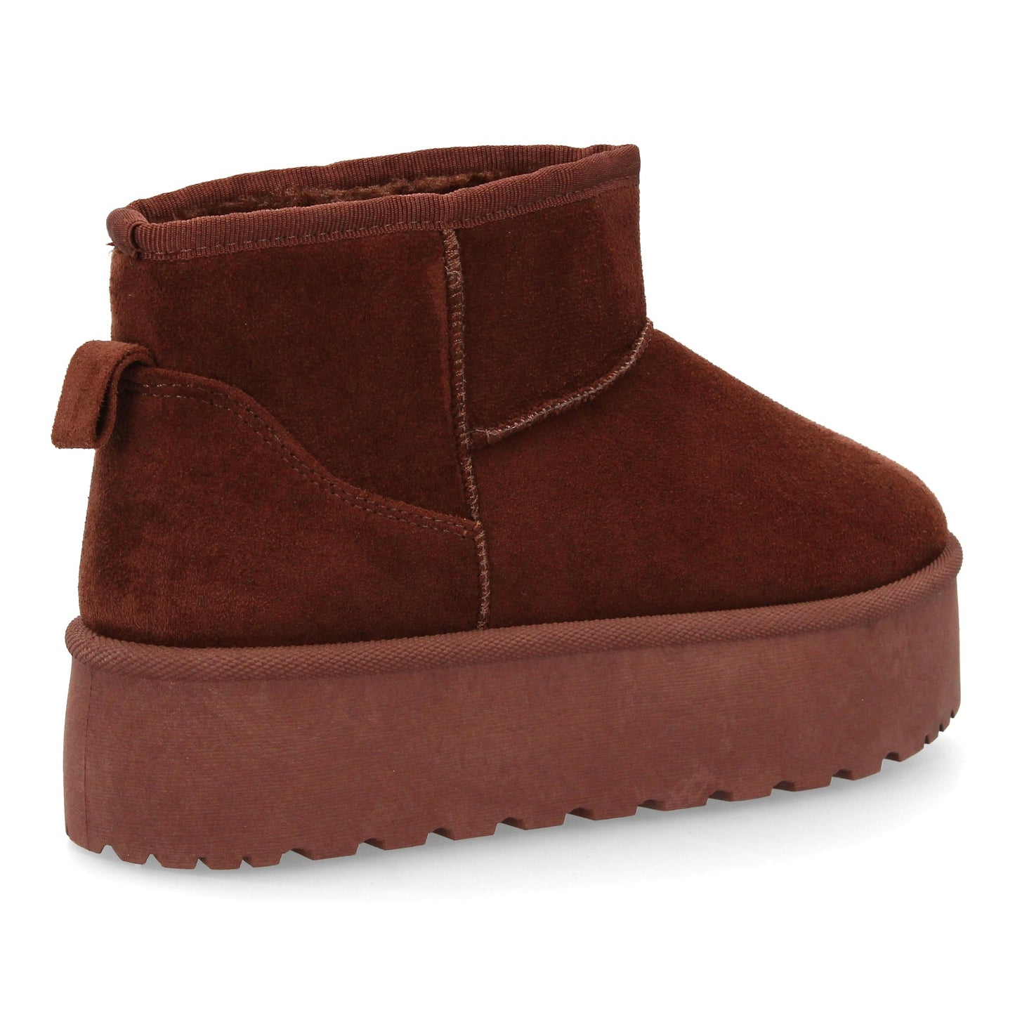 Botín Plano Australiano Marrón con Plataforma y Forro de Pelo