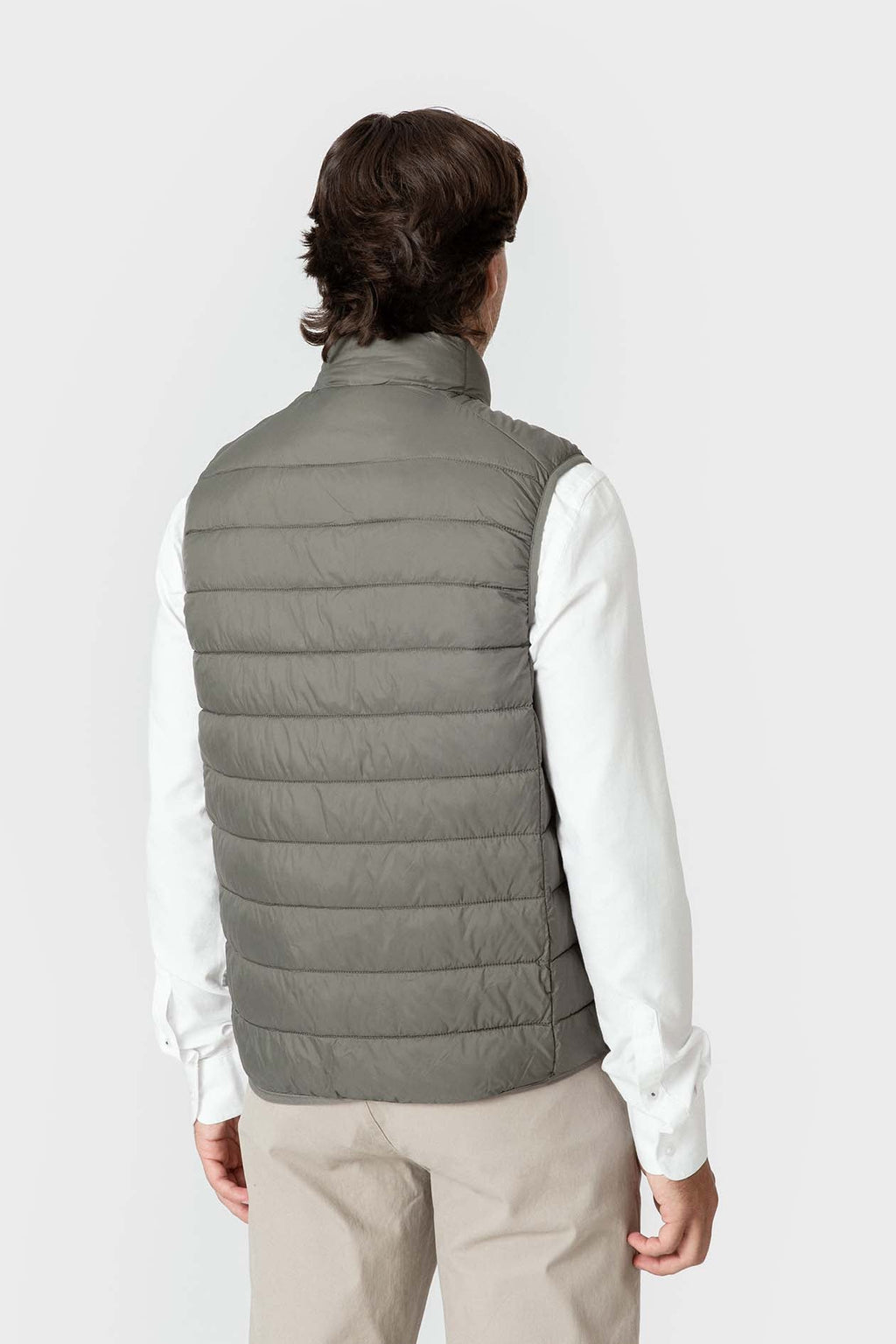Chaleco Acolchado Verde para Hombre con Cuello Alto