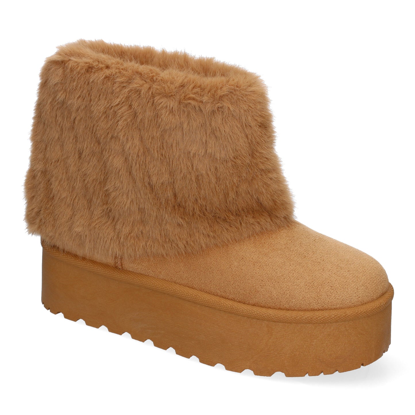 Botín Australiano Camel de Plataforma con Forro de Pelo