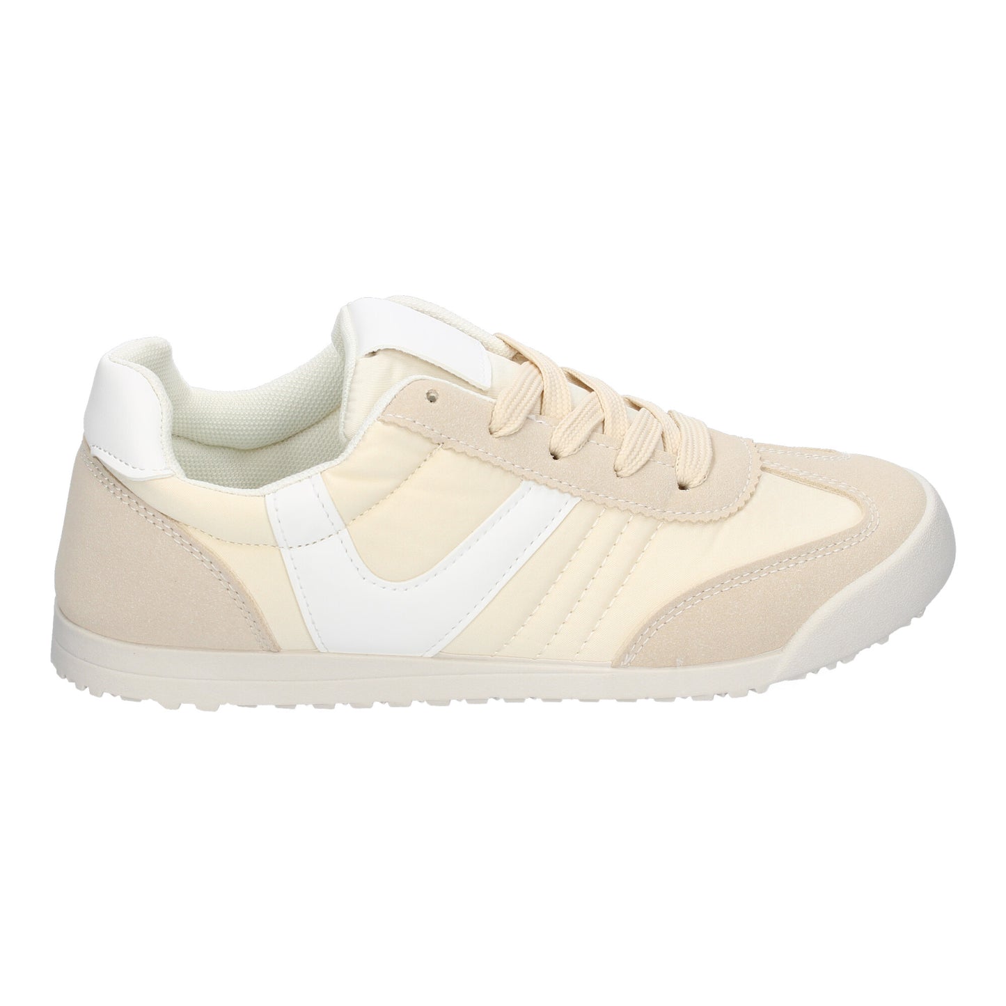 Zapatilla Deportiva Casual Beige Mujer con Detalles de Colores