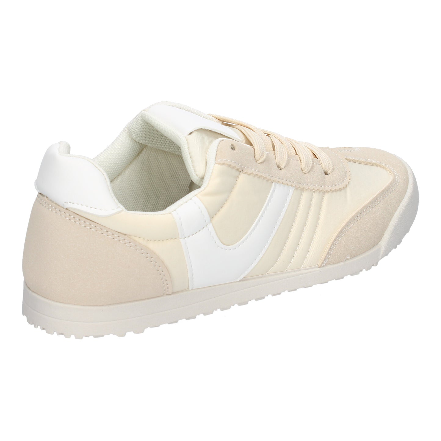Zapatilla Deportiva Casual Beige Mujer con Detalles de Colores