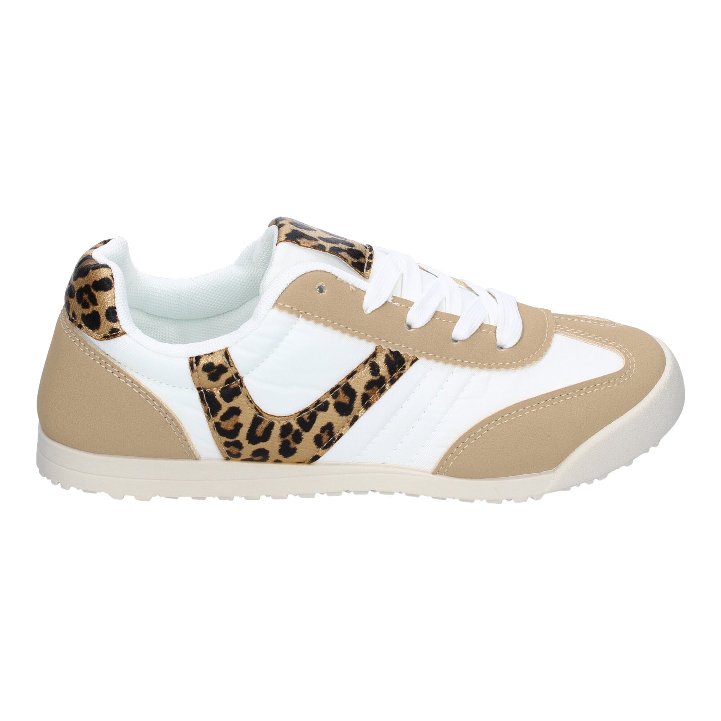 Zapatilla Deportiva Casual Kaki Mujer con Detalles de Colores