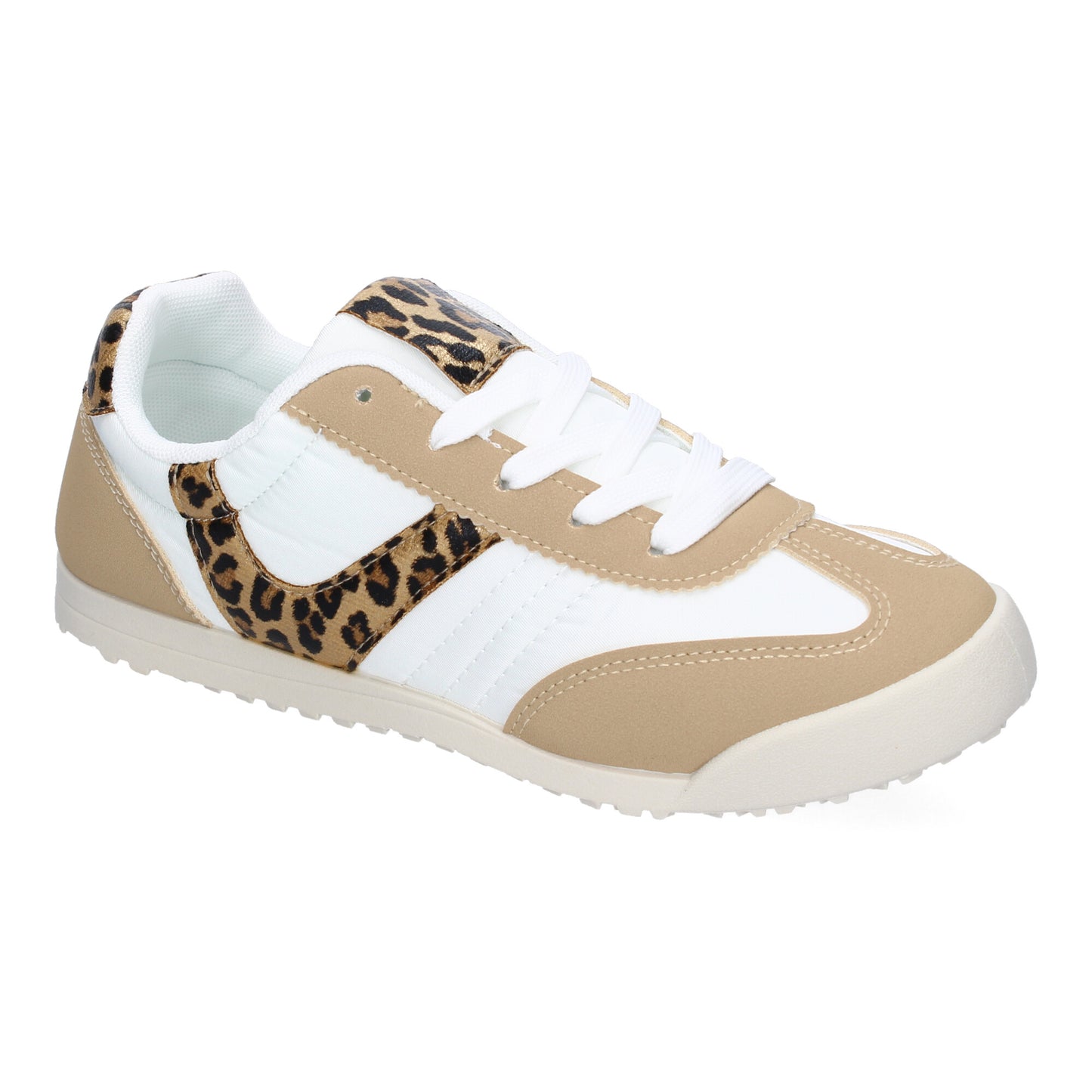 Zapatilla Deportiva Casual Kaki Mujer con Detalles de Colores