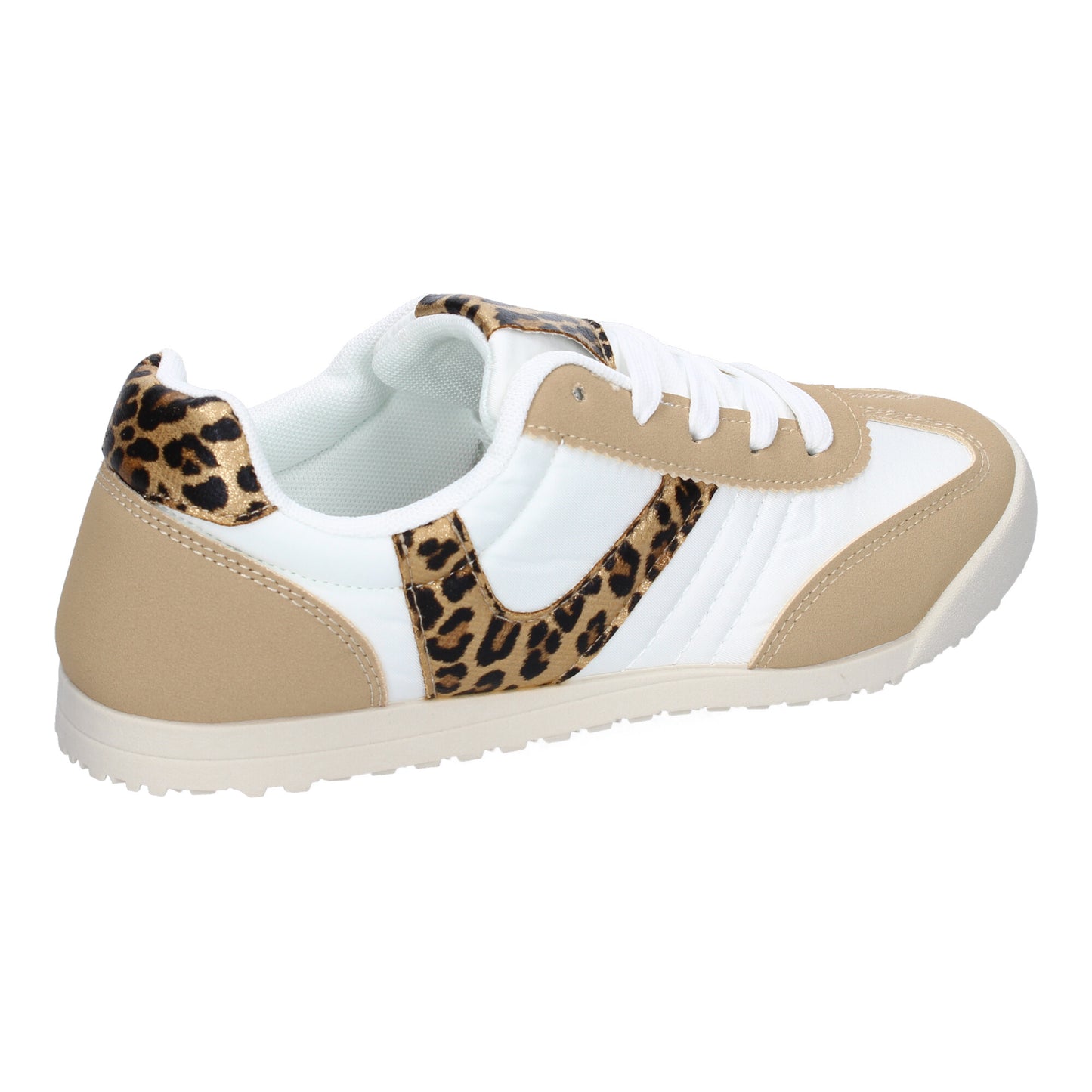 Zapatilla Deportiva Casual Kaki Mujer con Detalles de Colores