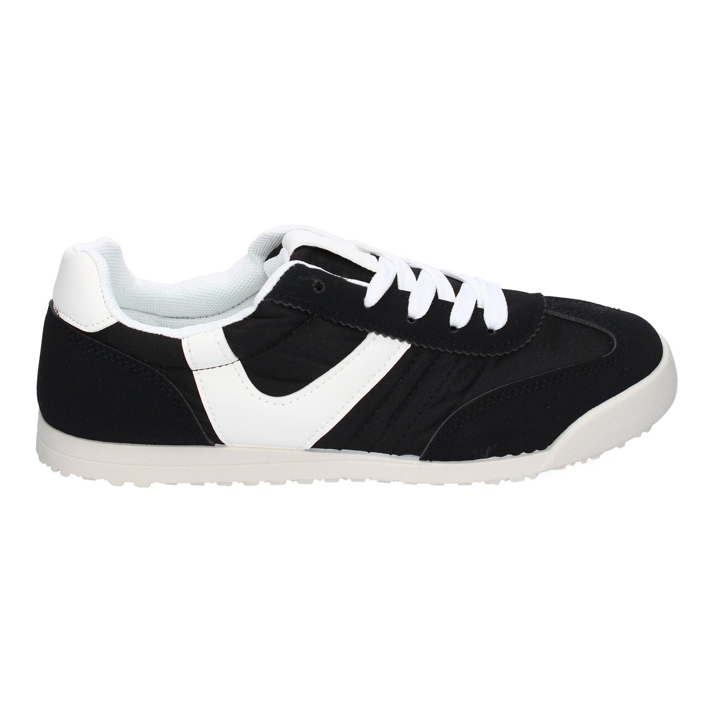 Zapatilla Deportiva Casual Negra Mujer con Detalles de Colores