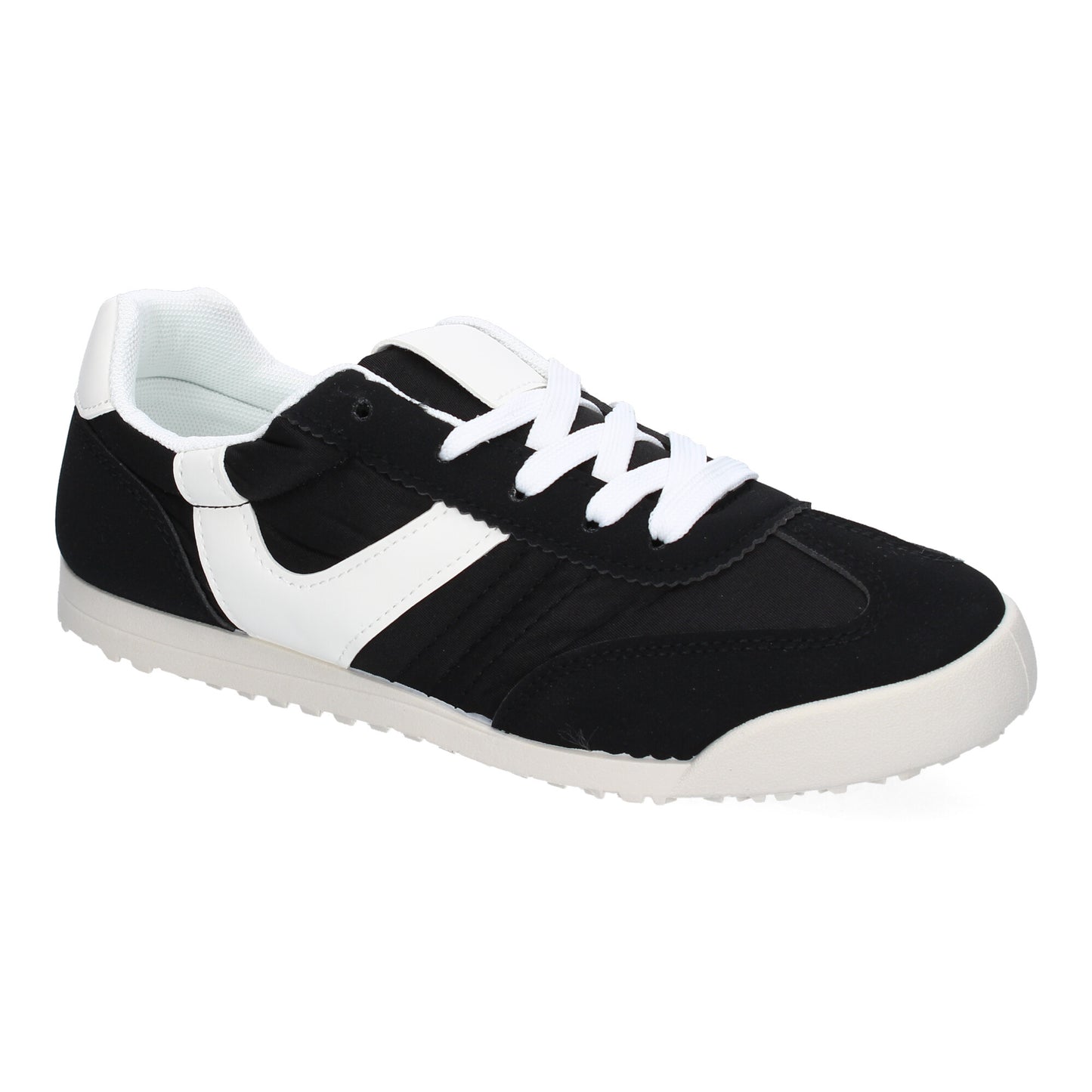 Zapatilla Deportiva Casual Negra Mujer con Detalles de Colores