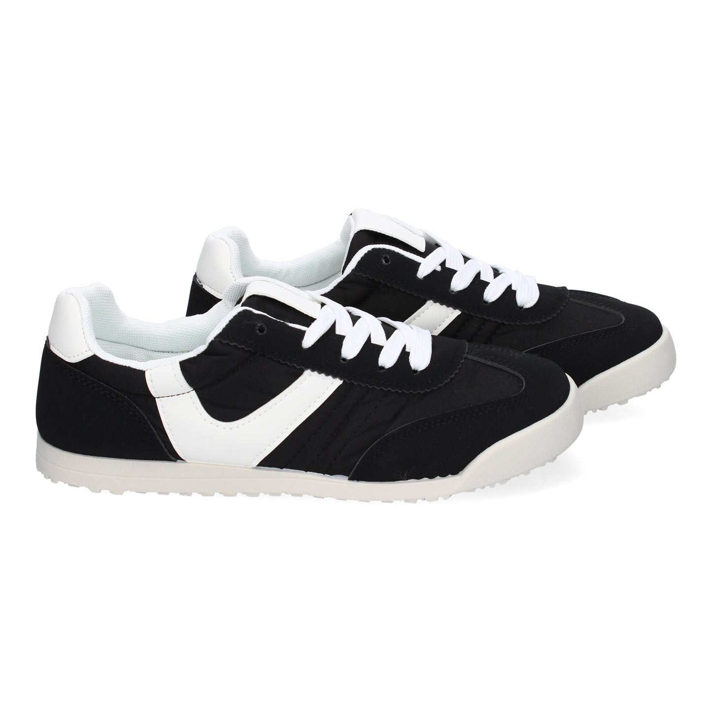 Zapatilla Deportiva Casual Negra Mujer con Detalles de Colores