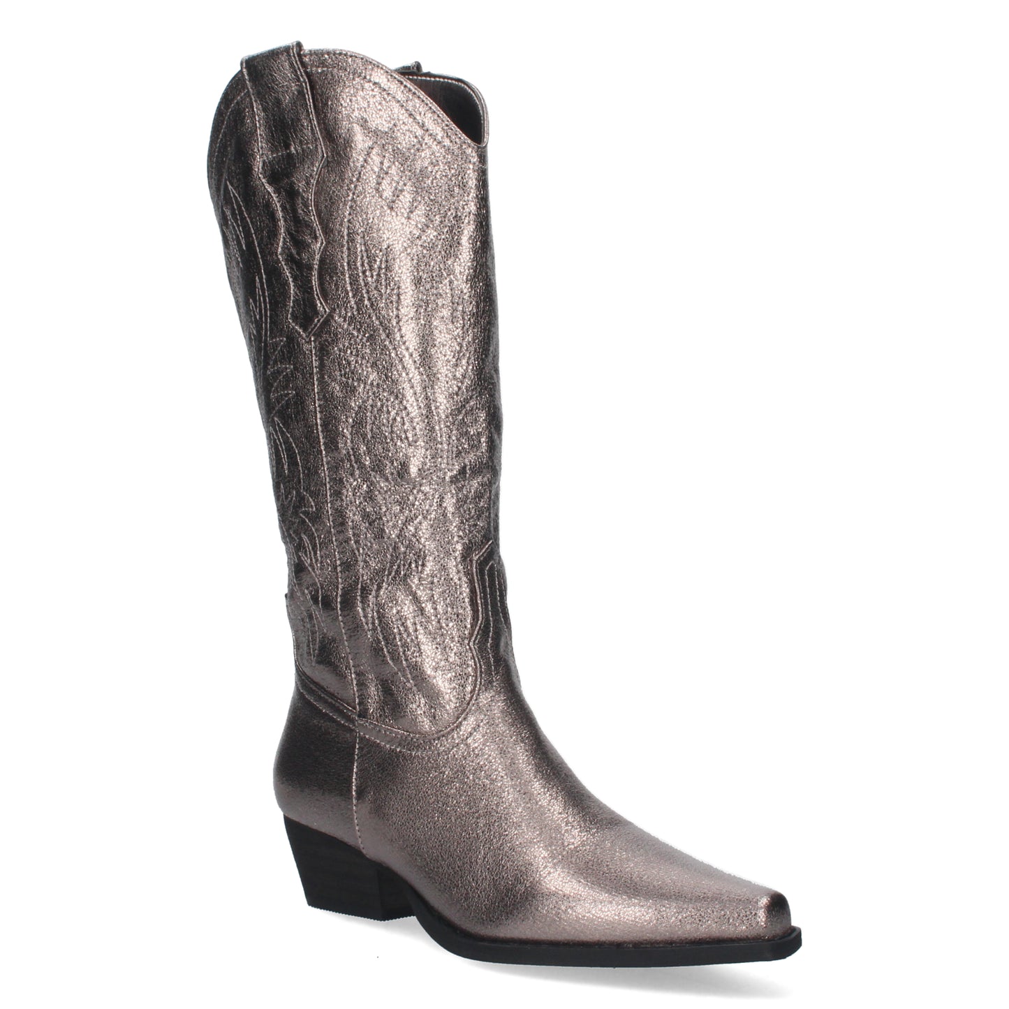 Bota Campera con Tacón Cómodas Diseño con Bordado en Caña y Cierre de Cremallera.