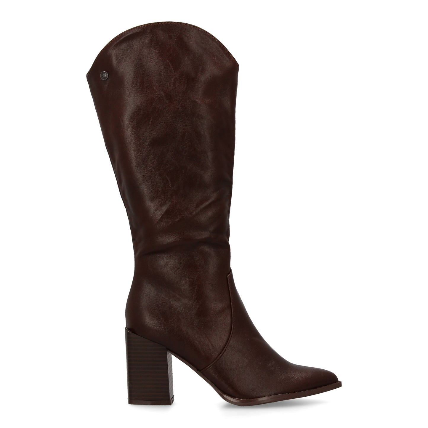Bota Marrón de Tacón Mujer Punta Fina y Cremallera
