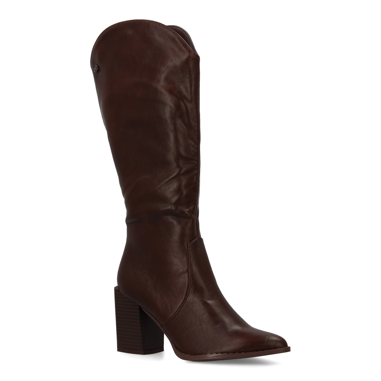 Bota Marrón de Tacón Mujer Punta Fina y Cremallera