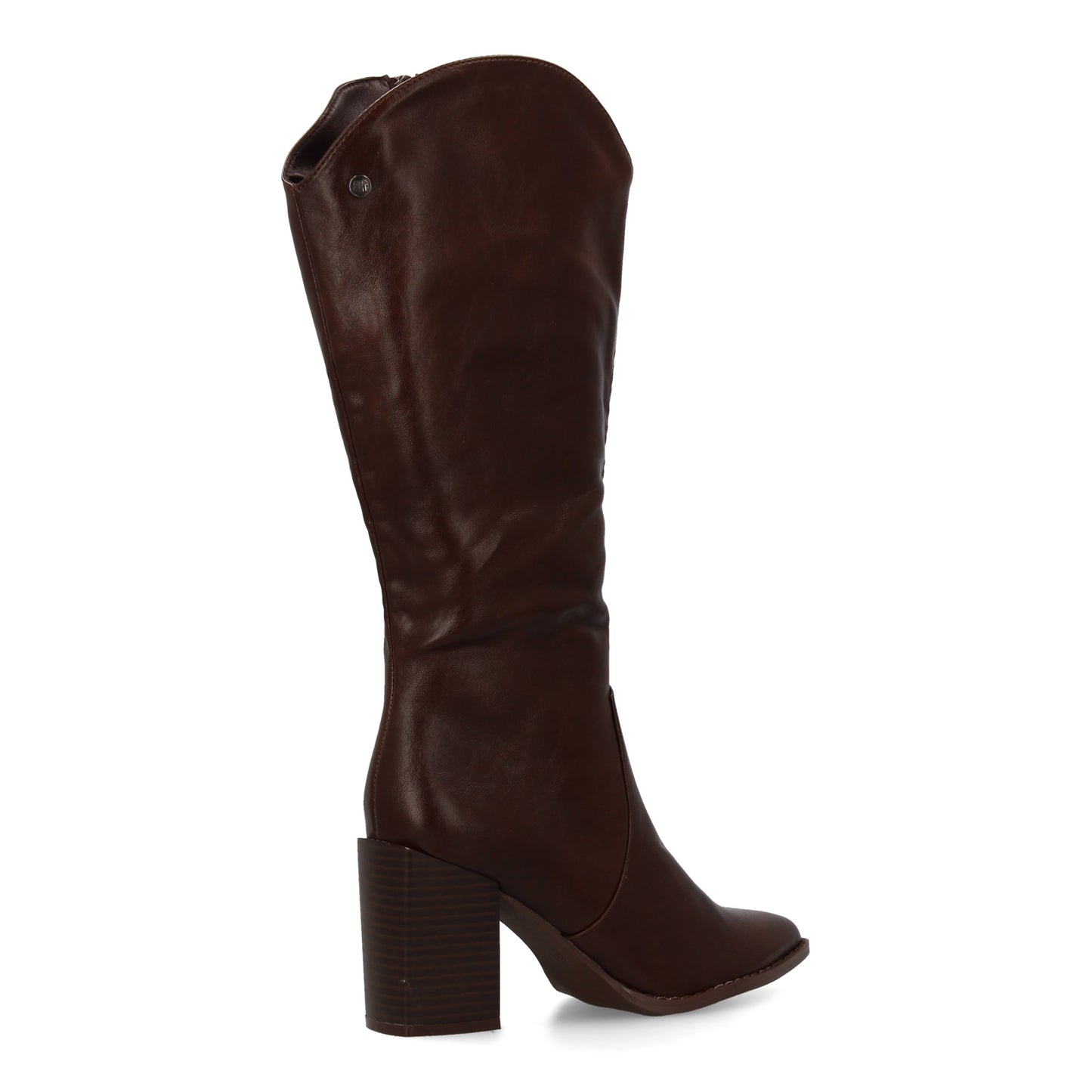 Bota Marrón de Tacón Mujer Punta Fina y Cremallera