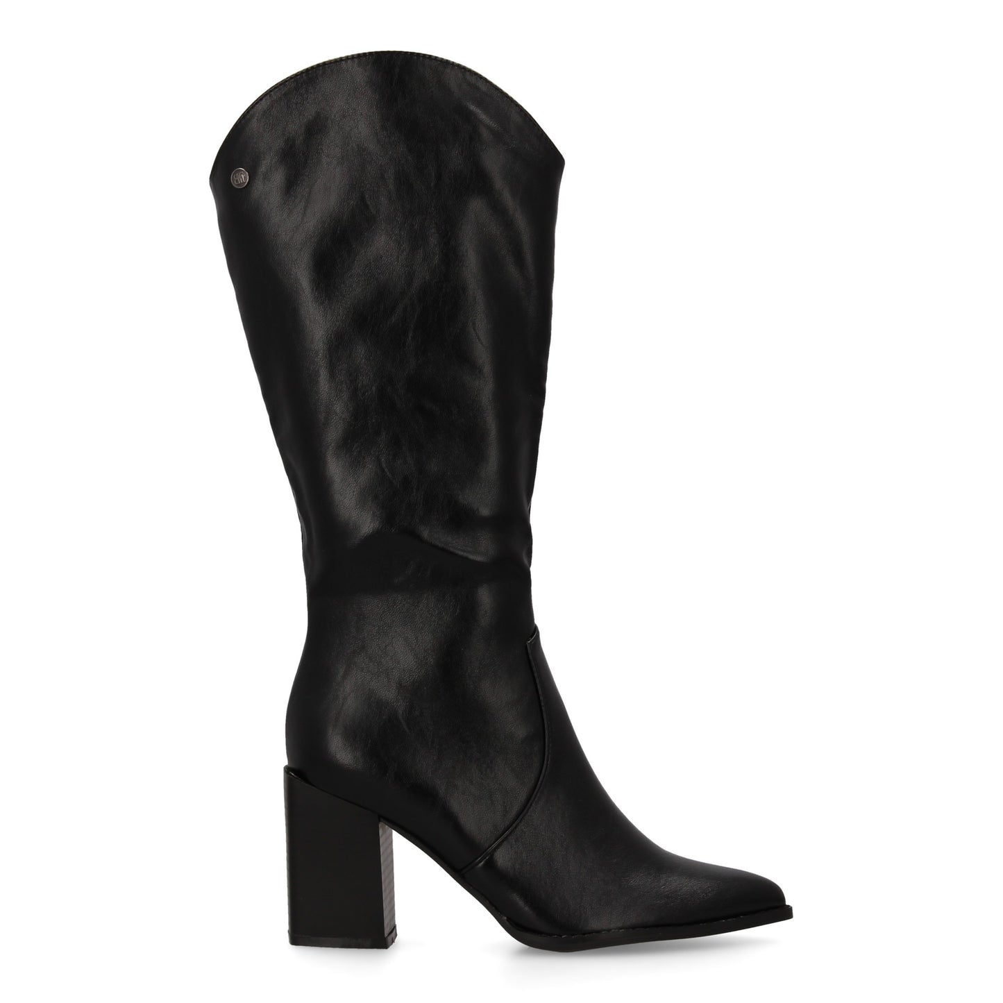 Bota Negra de Tacón Mujer Punta Fina y Cremallera
