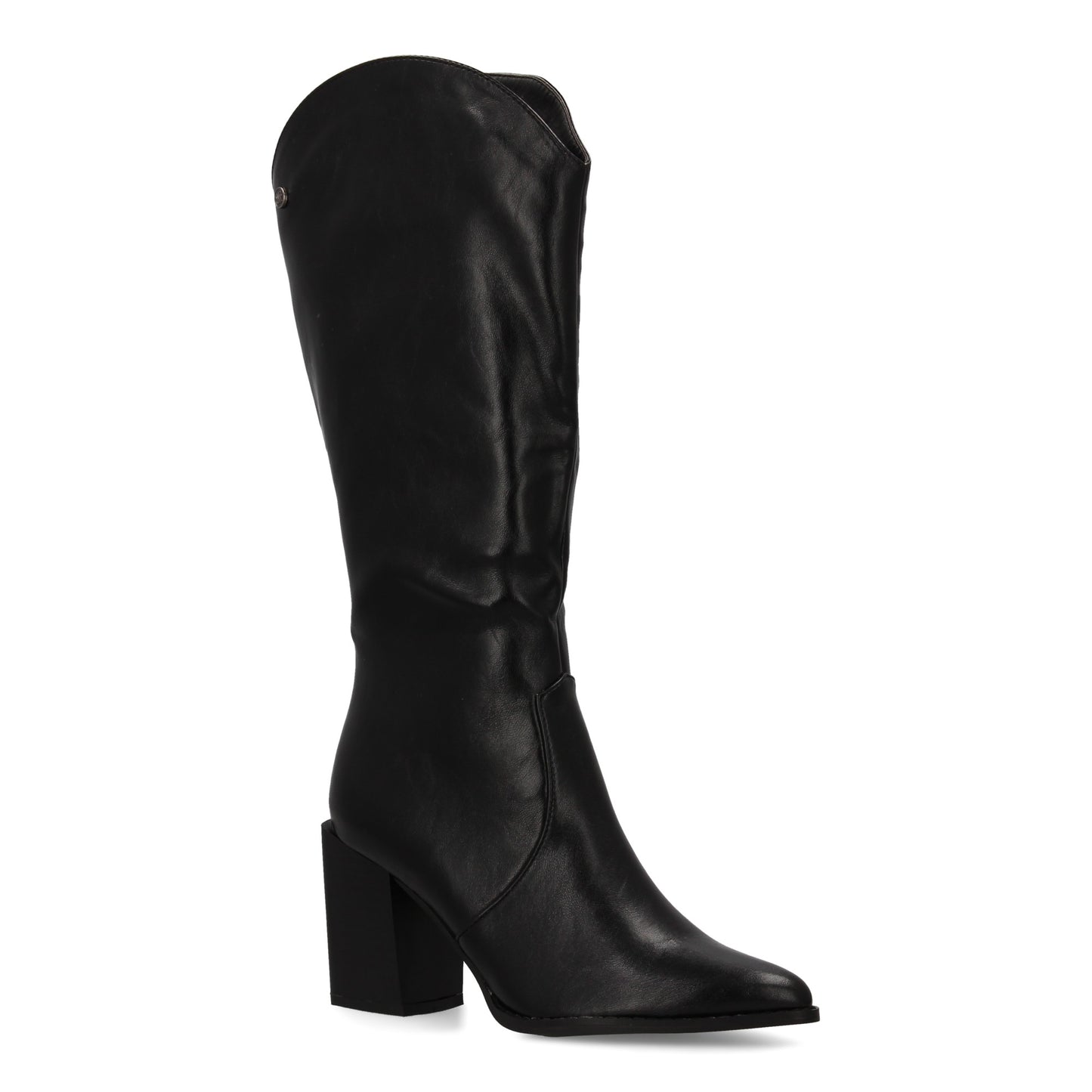 Bota Negra de Tacón Mujer Punta Fina y Cremallera