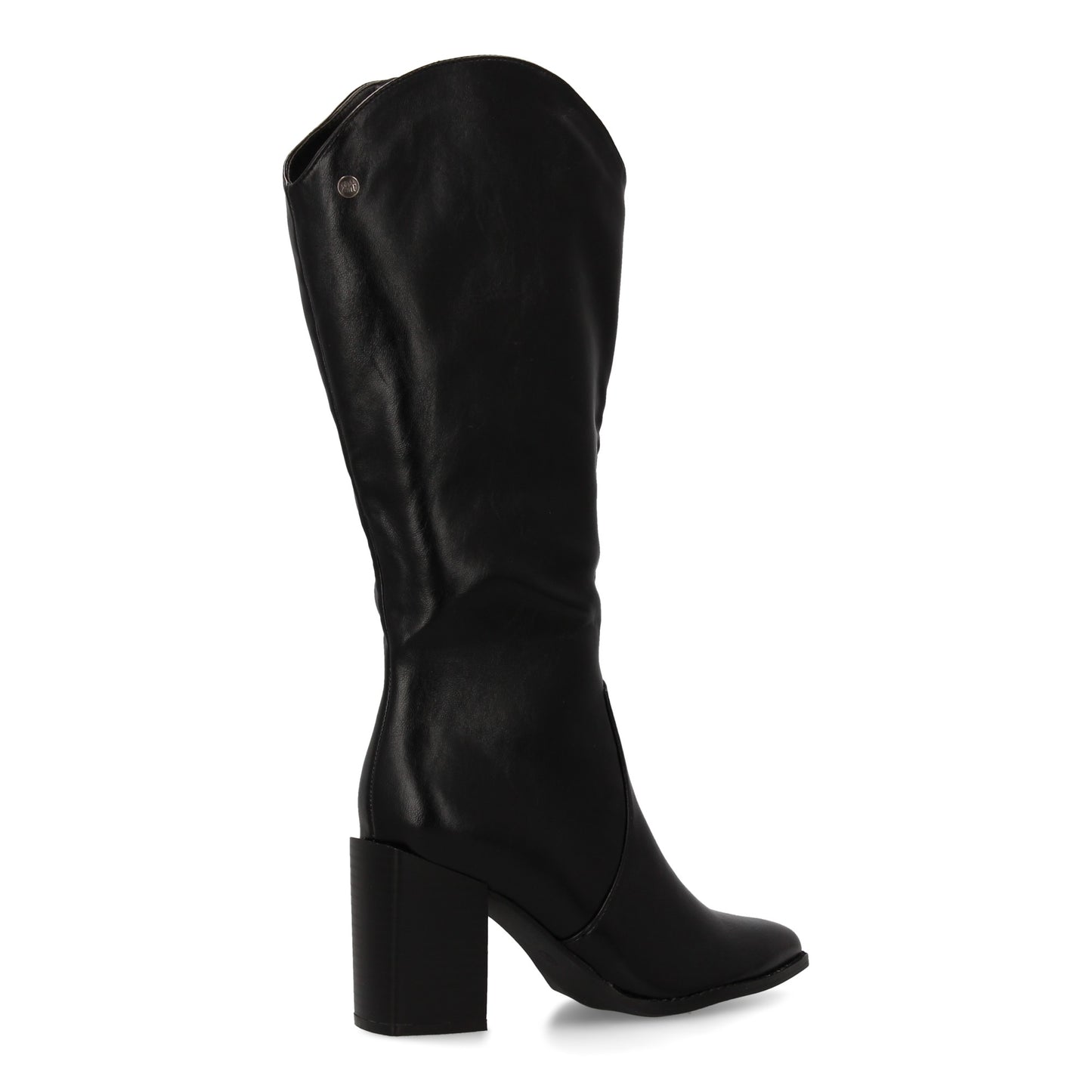 Bota Negra de Tacón Mujer Punta Fina y Cremallera