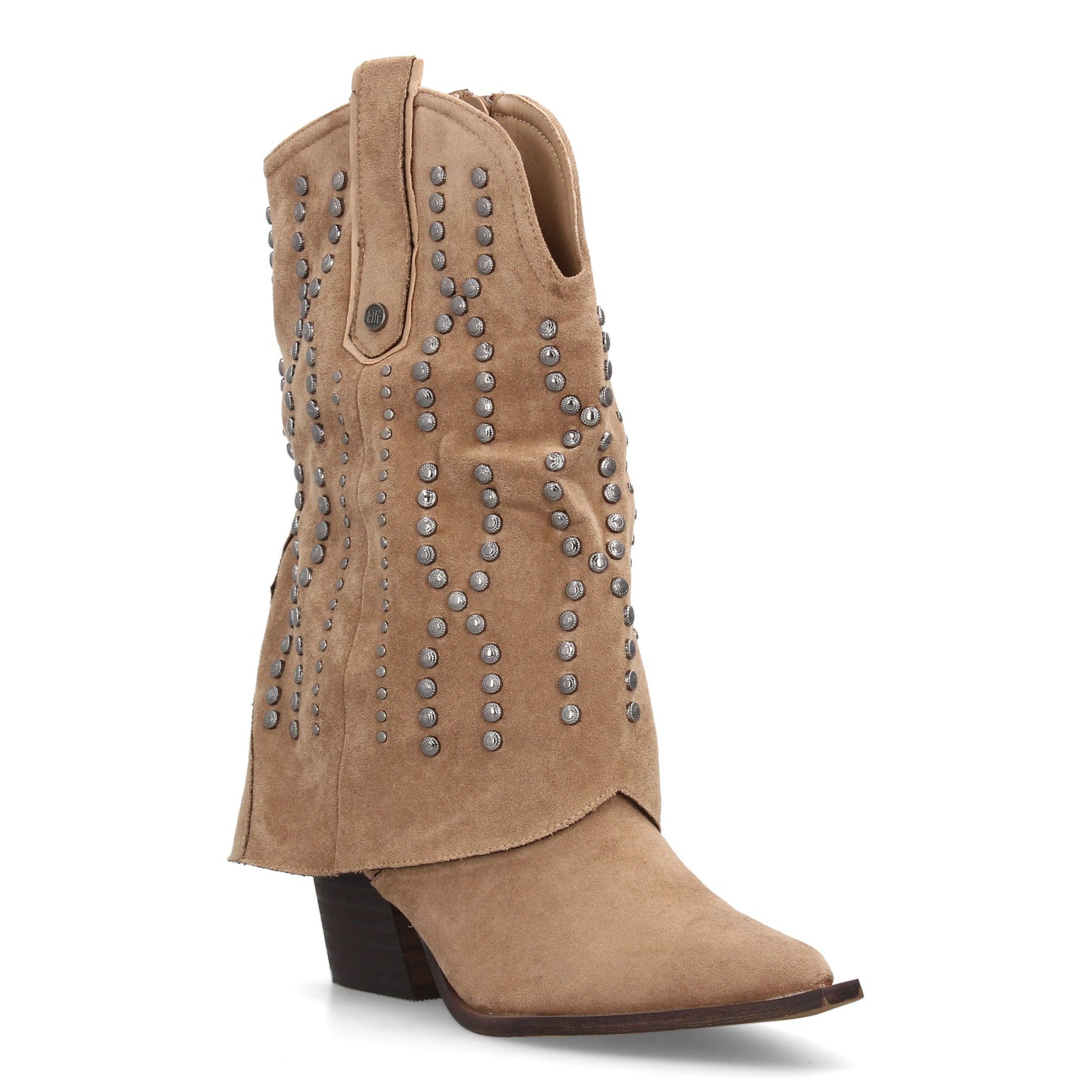 Botín Cowboy Beige con Tachuelas Metálicas - Punta Fina