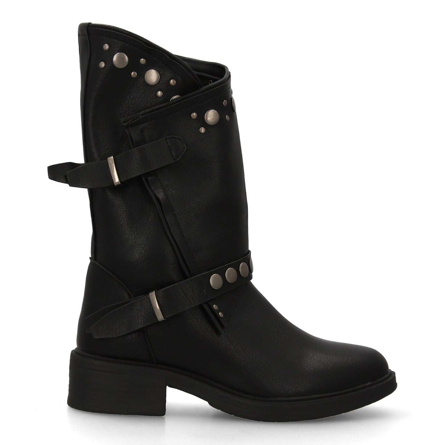 Botas de Mujer Negras Estilo Urbano con Tachuelas