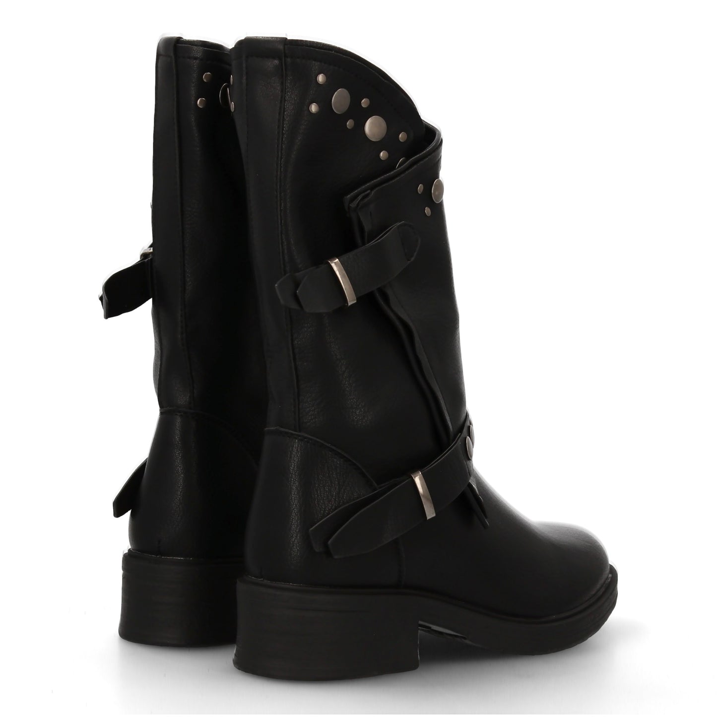 Botas de Mujer Negras Estilo Urbano con Tachuelas