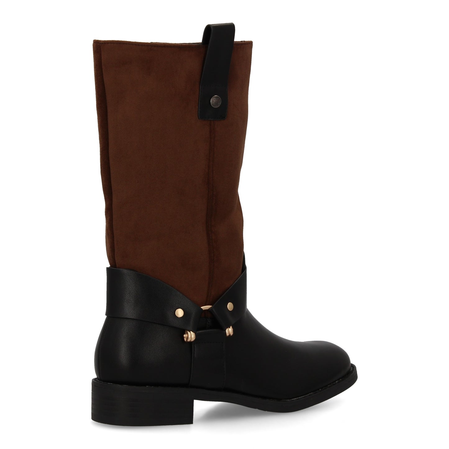 Bota Marrón para Mujer de Doble Textura y Tacón Bajo