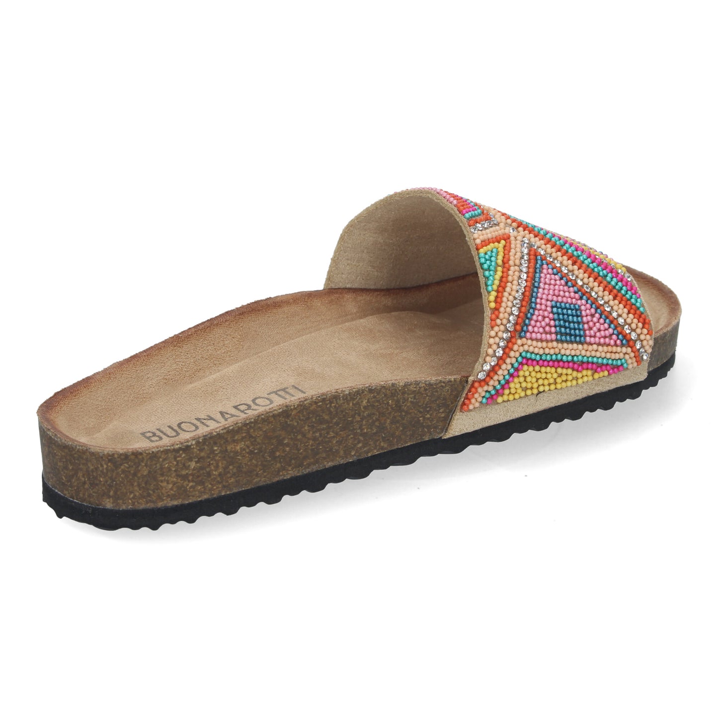 Sandalia Plana de Mujer Cómoda y Elegante Diseño Moderno Estilo Bio y con Adornos en la Pala.