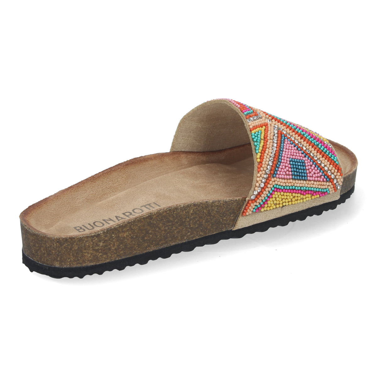Sandalia Plana de Mujer Cómoda y Elegante Diseño Moderno Estilo Bio y con Adornos en la Pala.