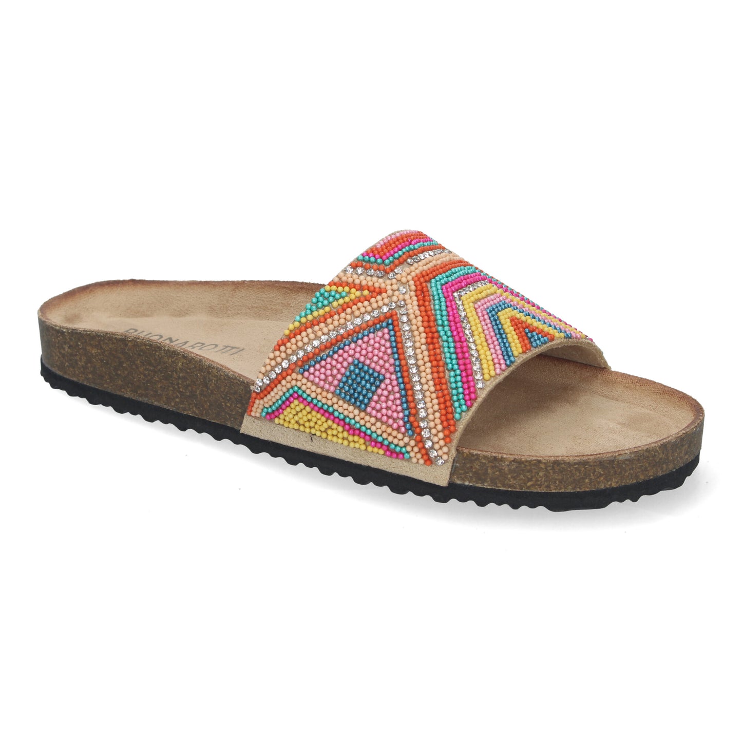 Sandalia Plana de Mujer Cómoda y Elegante Diseño Moderno Estilo Bio y con Adornos en la Pala.