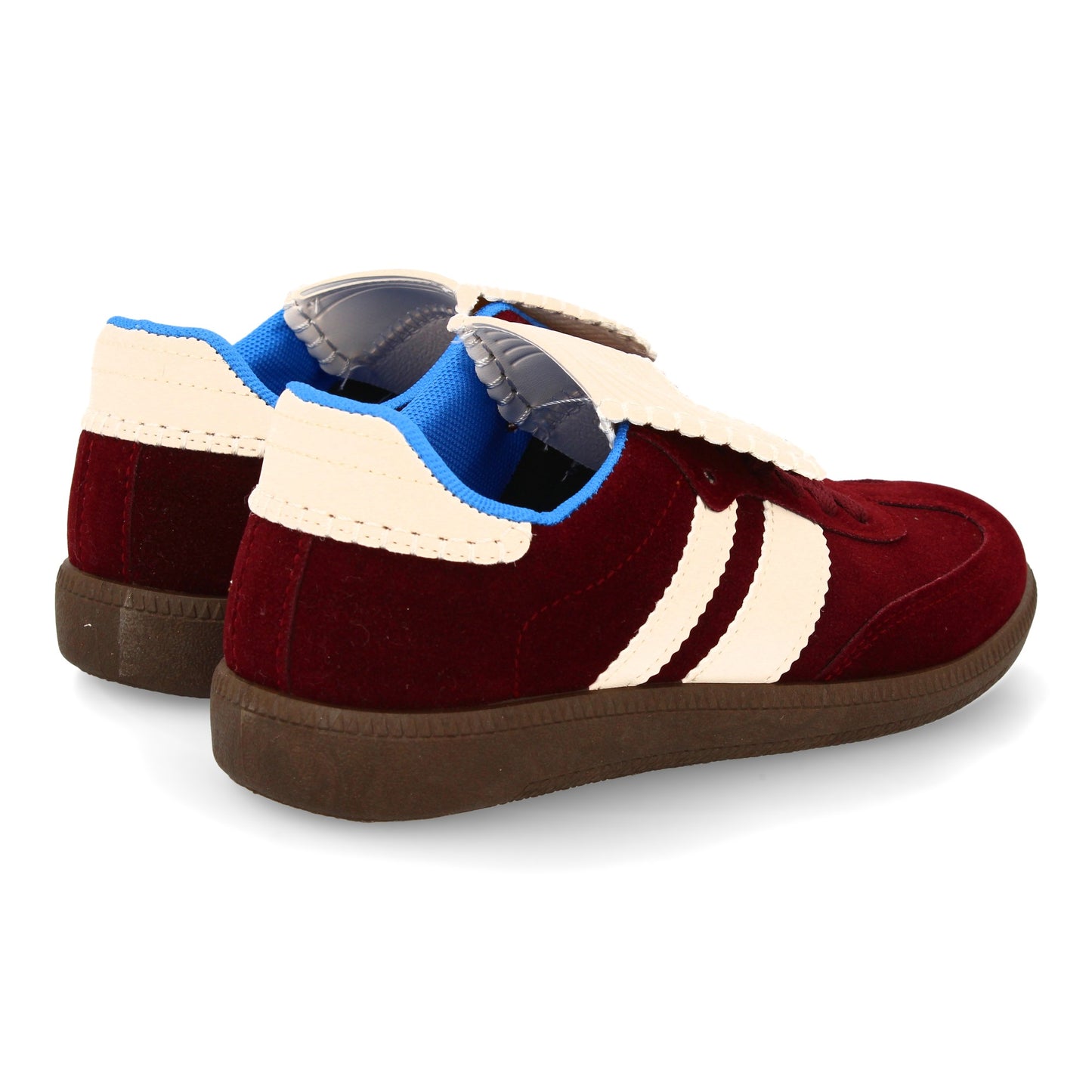 Zapatilla Plana Burdeos Mujer Estilo Retro con Cordones