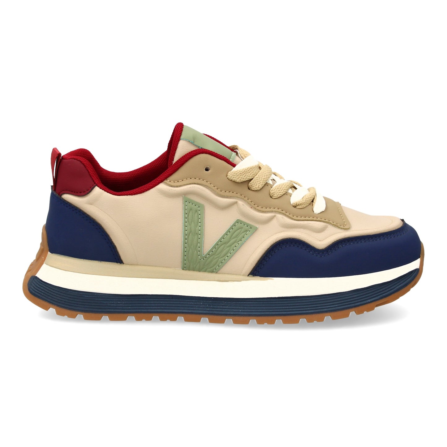 Zapatilla Deportiva Azul de Hombre con Suela Dentada y Cremallera