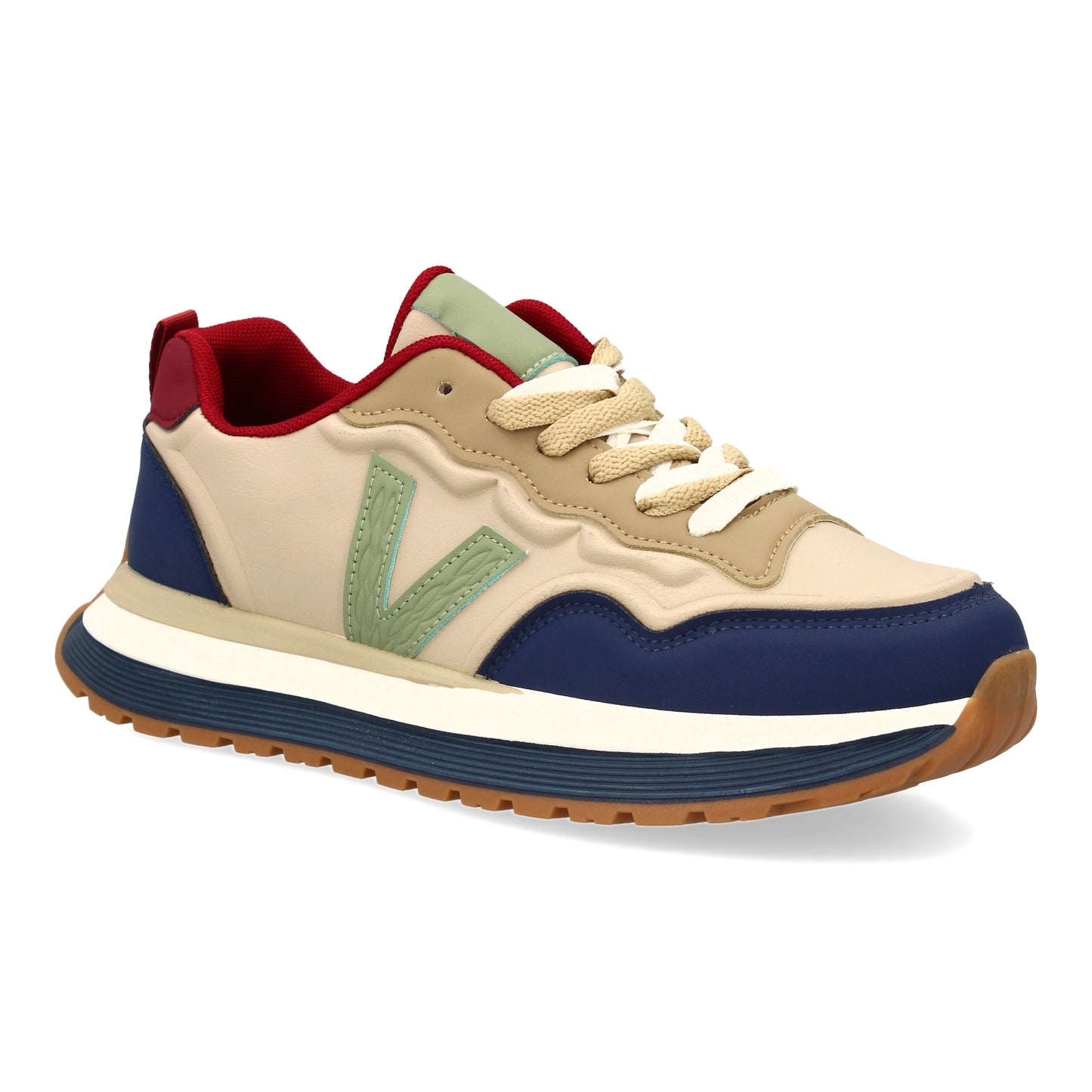 Zapatilla Deportiva Azul de Hombre con Suela Dentada y Cremallera