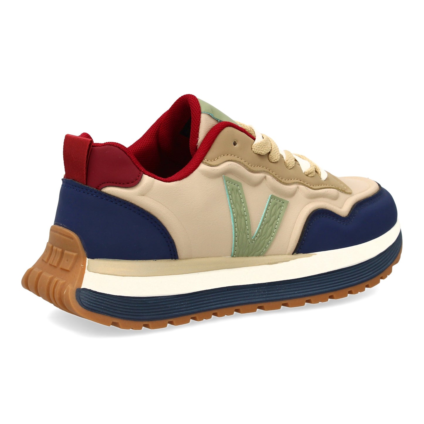 Zapatilla Deportiva Azul de Hombre con Suela Dentada y Cremallera