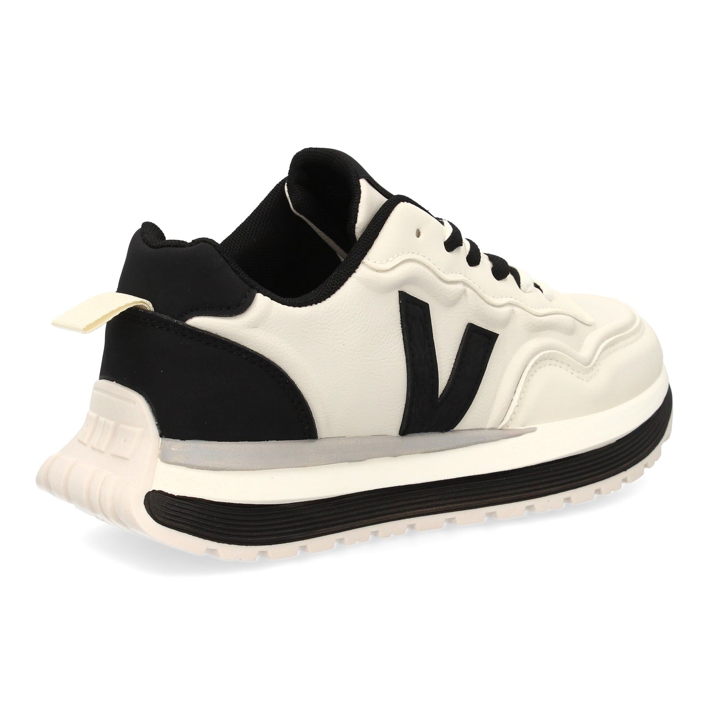 Zapatilla Deportiva Blanca de Hombre con Suela Dentada y Cremallera