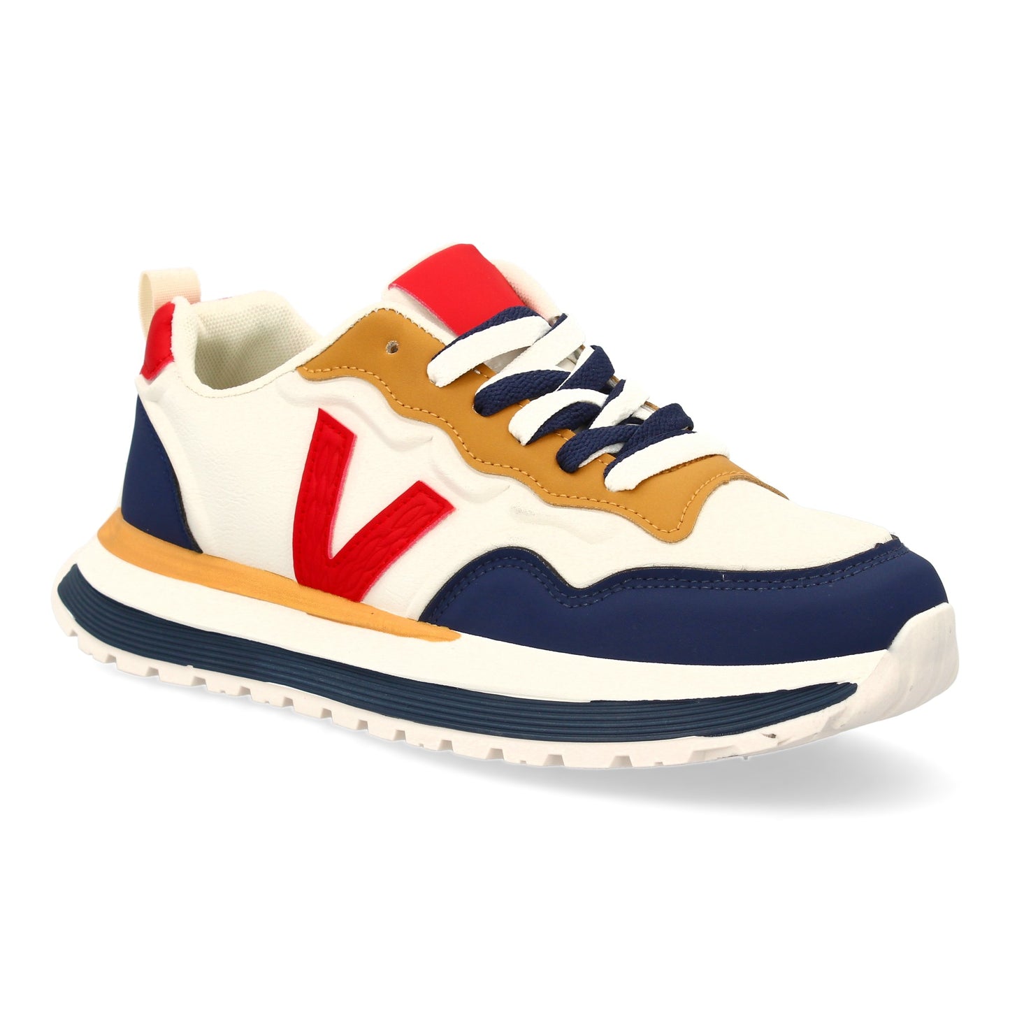 Zapatilla Deportiva Roja de Hombre con Suela Dentada y Cremallera