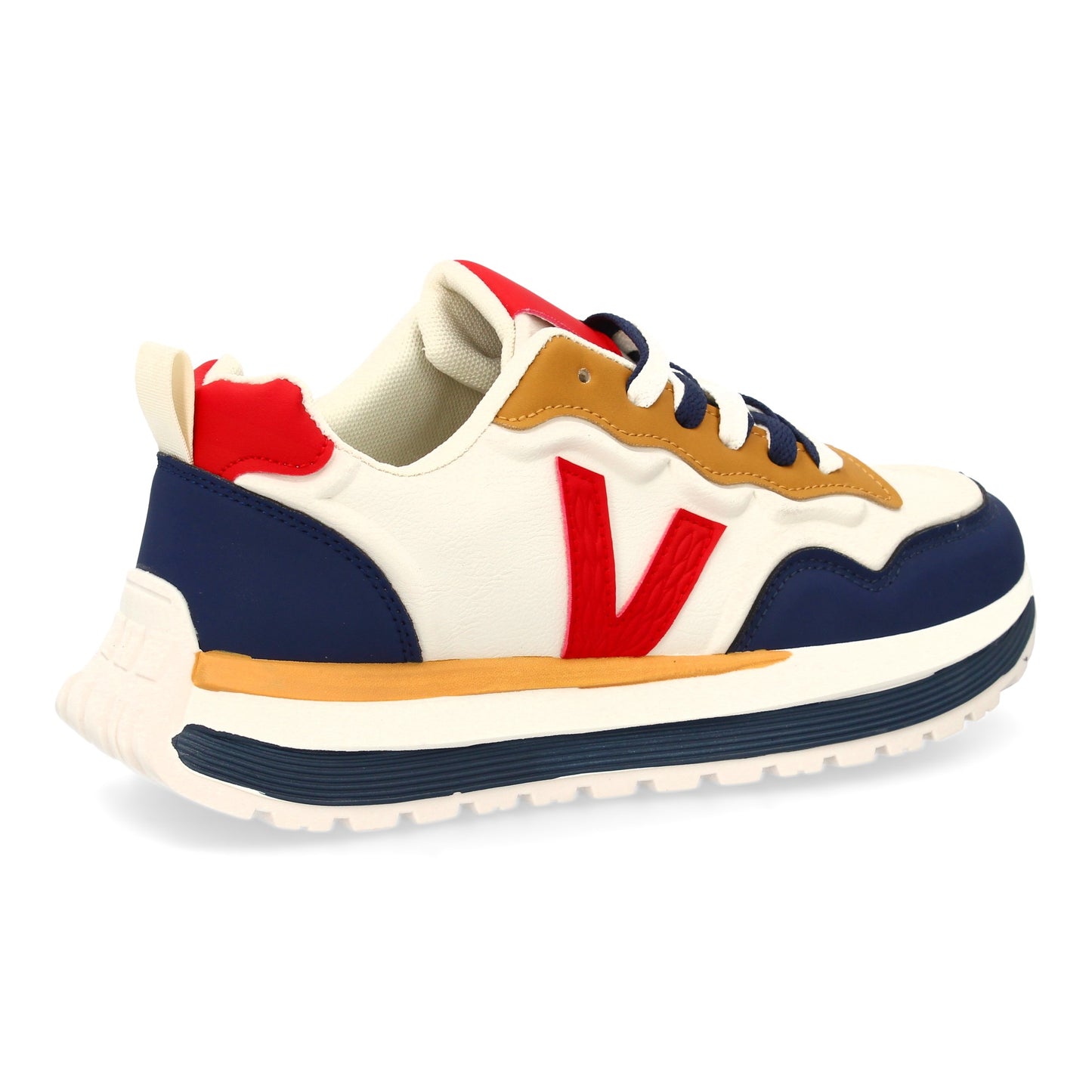 Zapatilla Deportiva Roja de Hombre con Suela Dentada y Cremallera