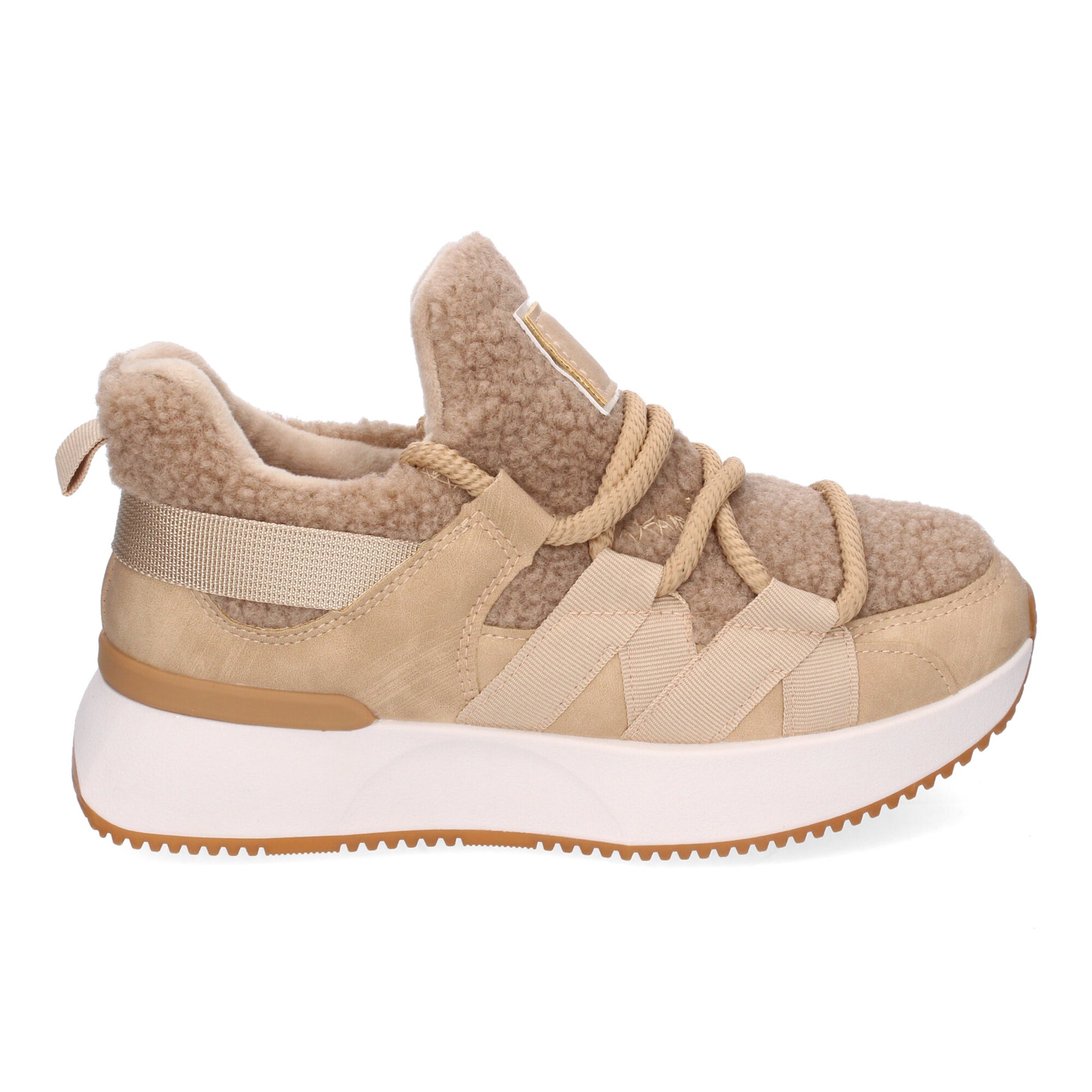 Zapatillas deportivas beige borreguillo