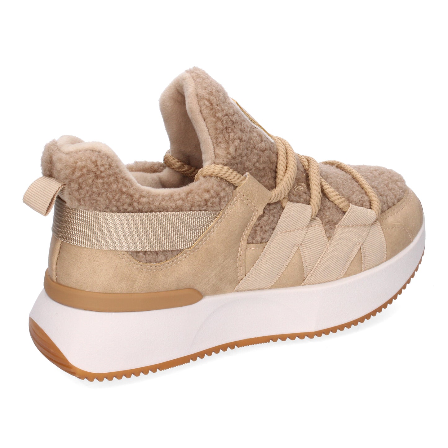 Zapatillas deportivas beige borreguillo
