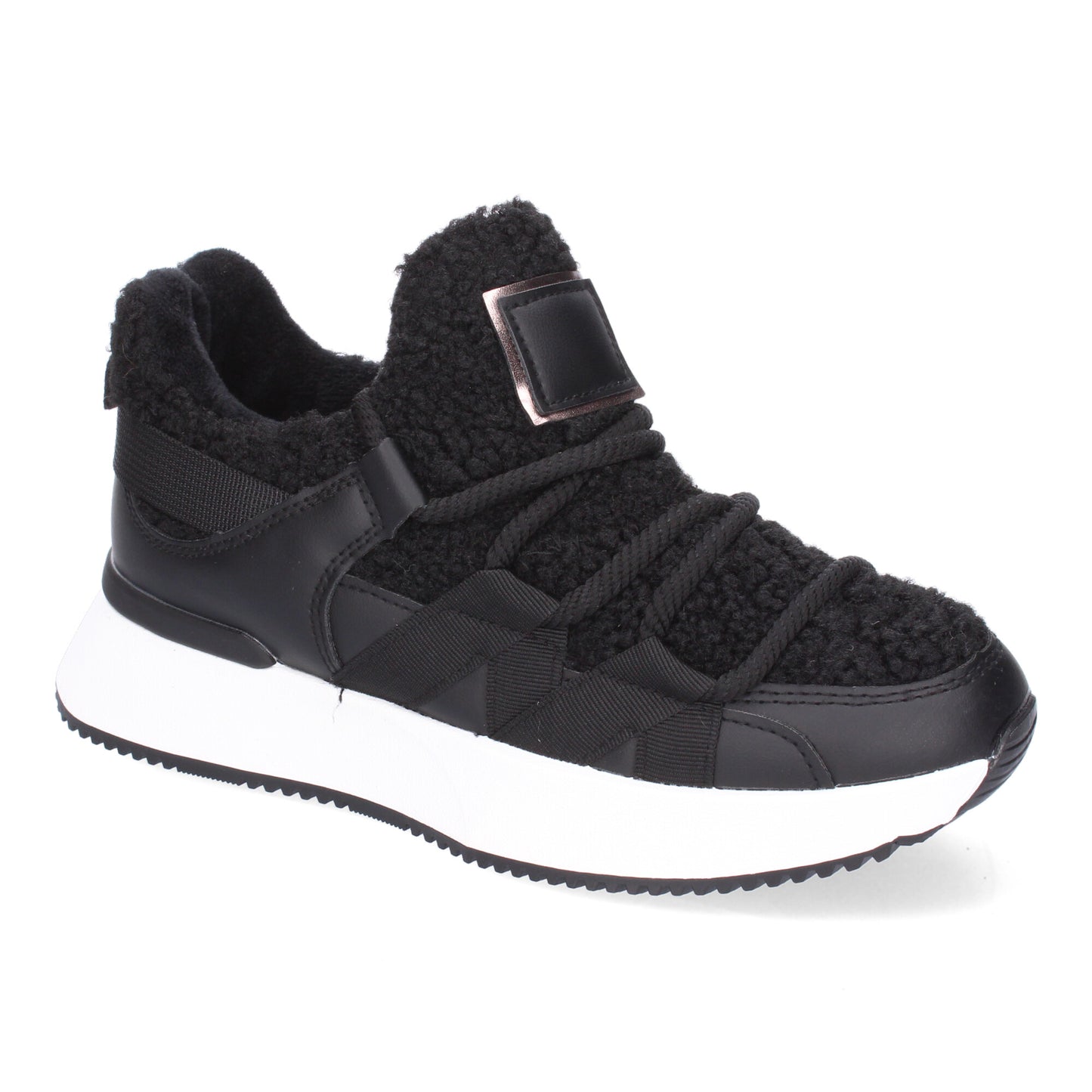Zapatillas deportivas negras borreguillo