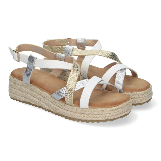 Sandalias de Planas para Mujer Elegantes y Cómodas con Detalles Entrecruzados Cierre de Hebilla Perfectas para Primavera-Verano.