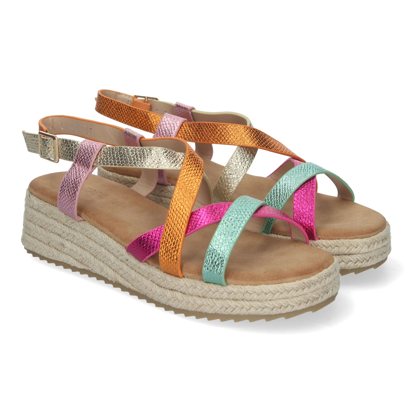 Sandalias de Planas para Mujer Elegantes y Cómodas con Detalles Entrecruzados Cierre de Hebilla Perfectas para Primavera-Verano Multicolor